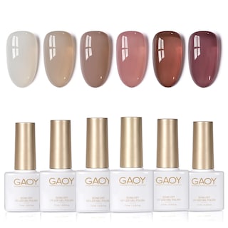 Foto 1 | Set De Esmaltes De Uñas En Gel Gaoy Jelly Brown White, 6 Colores, 7,3 Ml - Venta Internacional.