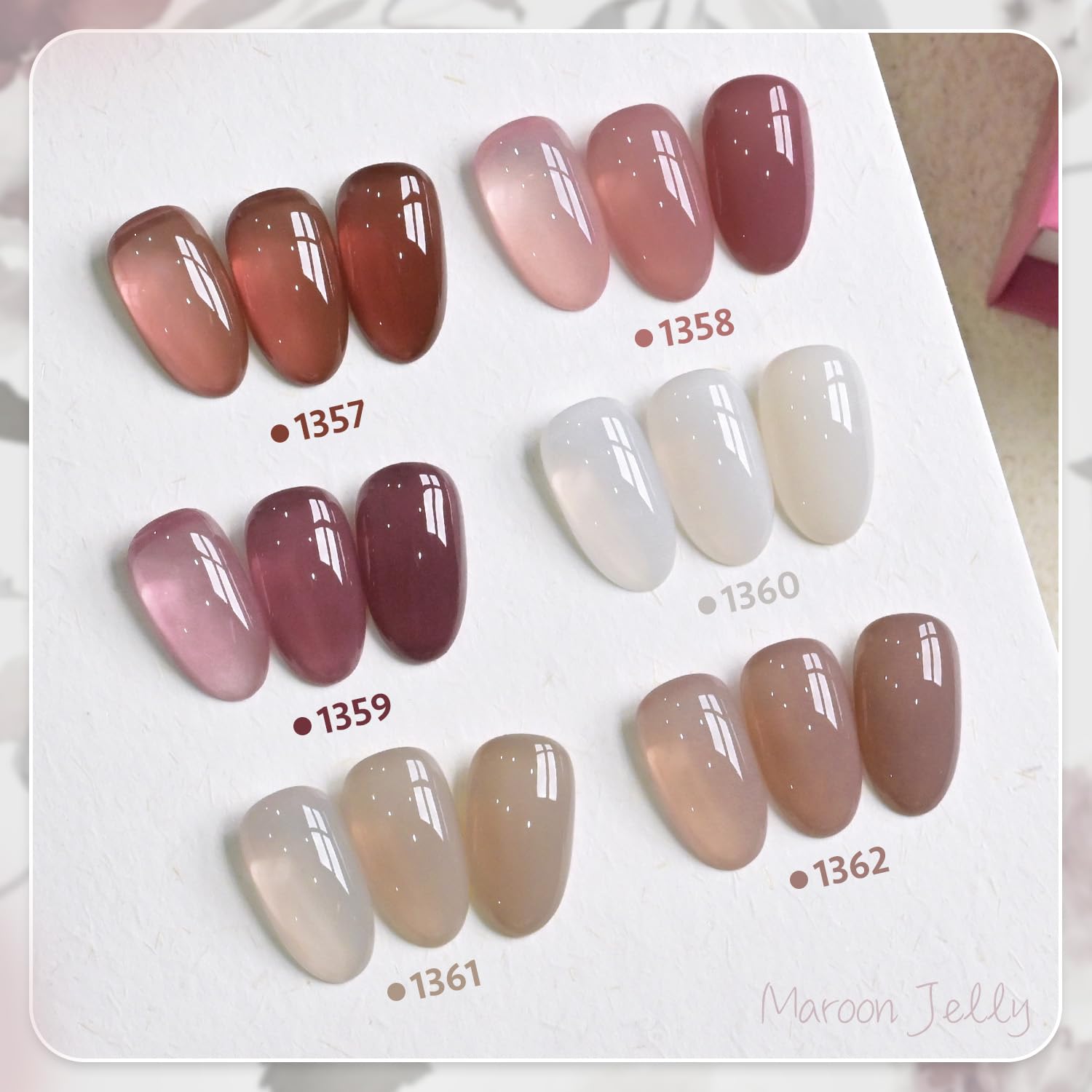 Foto 3 pulgar | Set De Esmaltes De Uñas En Gel Gaoy Jelly Brown White, 6 Colores, 7,3 Ml - Venta Internacional.