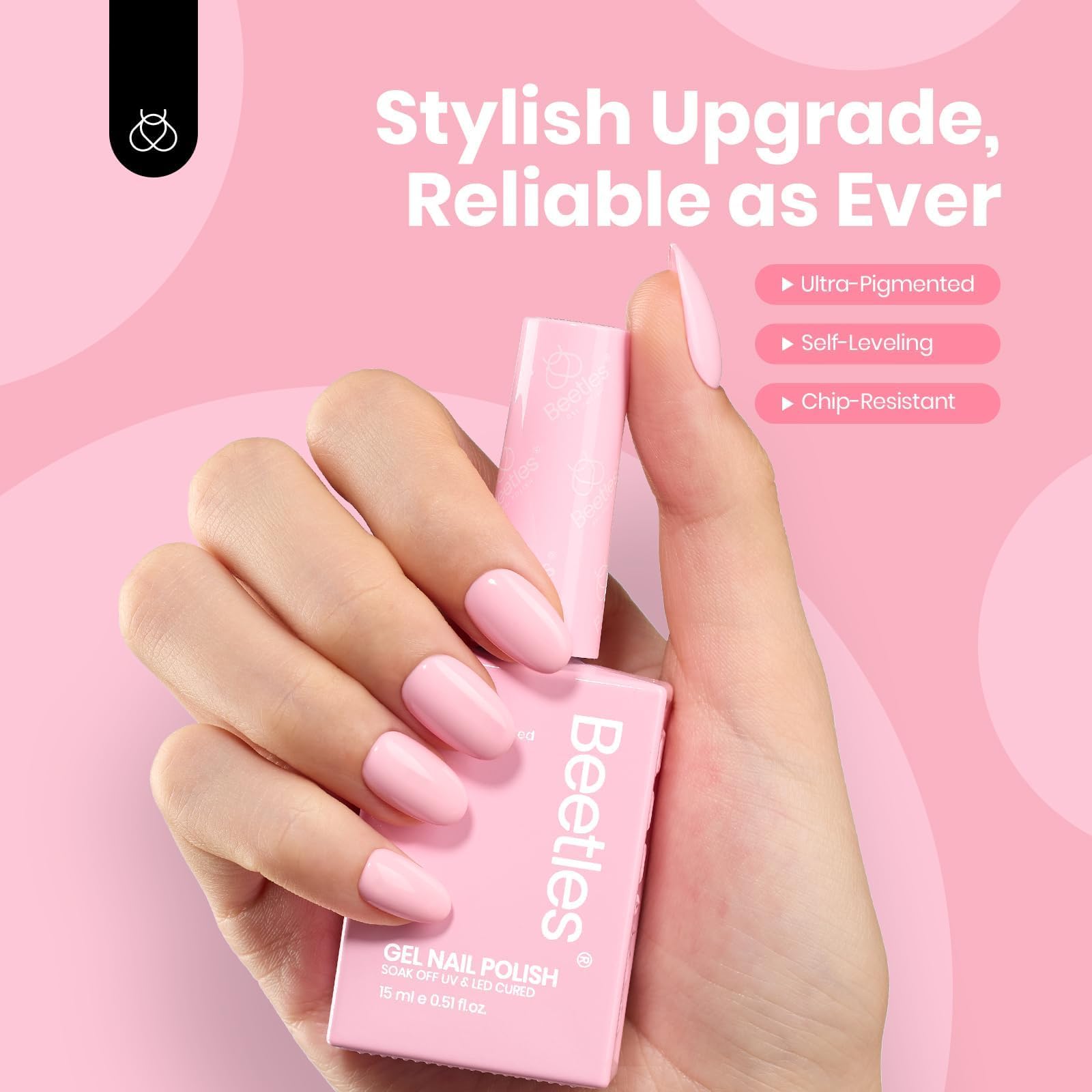 Foto 7 | Esmalte De Uñas Con Forma De Escarabajos En Gel Rosa, 15 Ml, Fairy Floss - Venta Internacional.