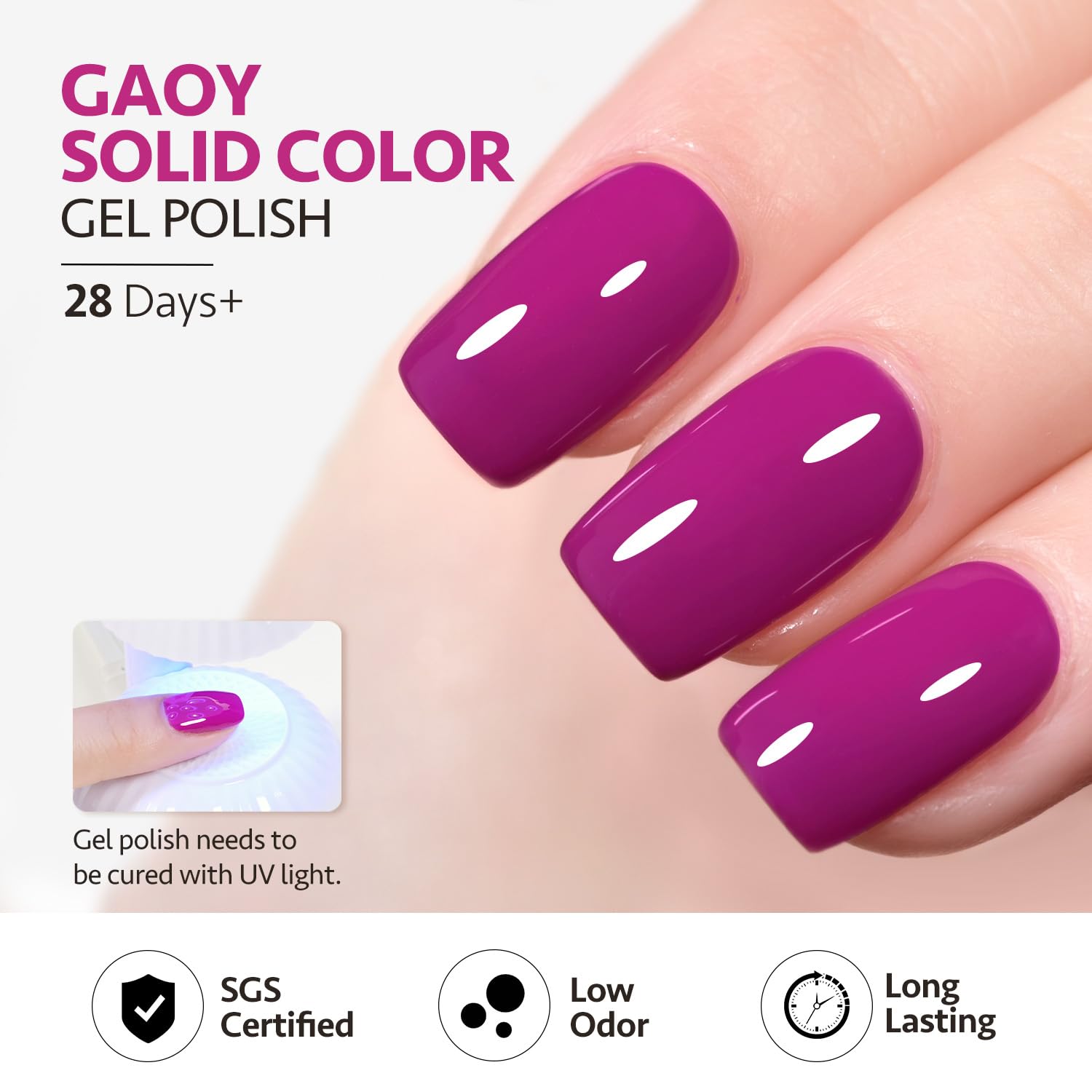 Foto 6 pulgar | Esmalte De Uñas Gaoy Purple Gel, 16 Ml, Remoja Y Cura Con Luz Uv - Venta Internacional.