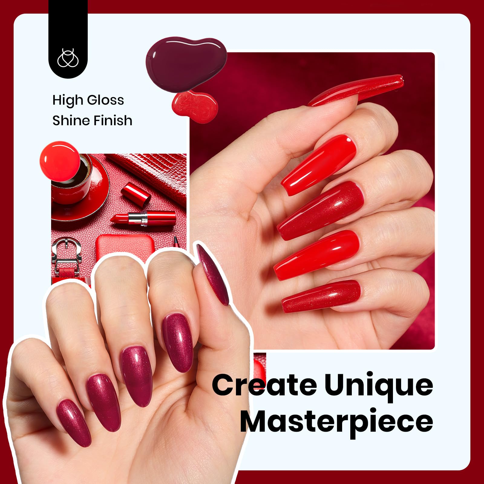 Foto 4 | Set De Esmaltes De Uñas Con Forma De Escarabajos, Color Rojo, 6 Colores, 15 Ml - Venta Internacional.