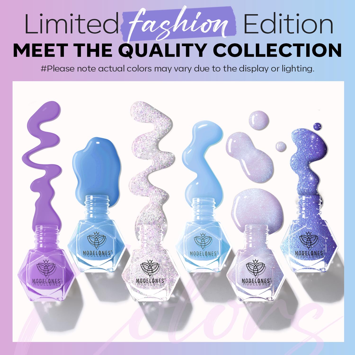 Foto 3 pulgar | Set De Esmaltes De Uñas Modelones 6 Colores Baby Blue Purple Shimmer - Venta Internacional.