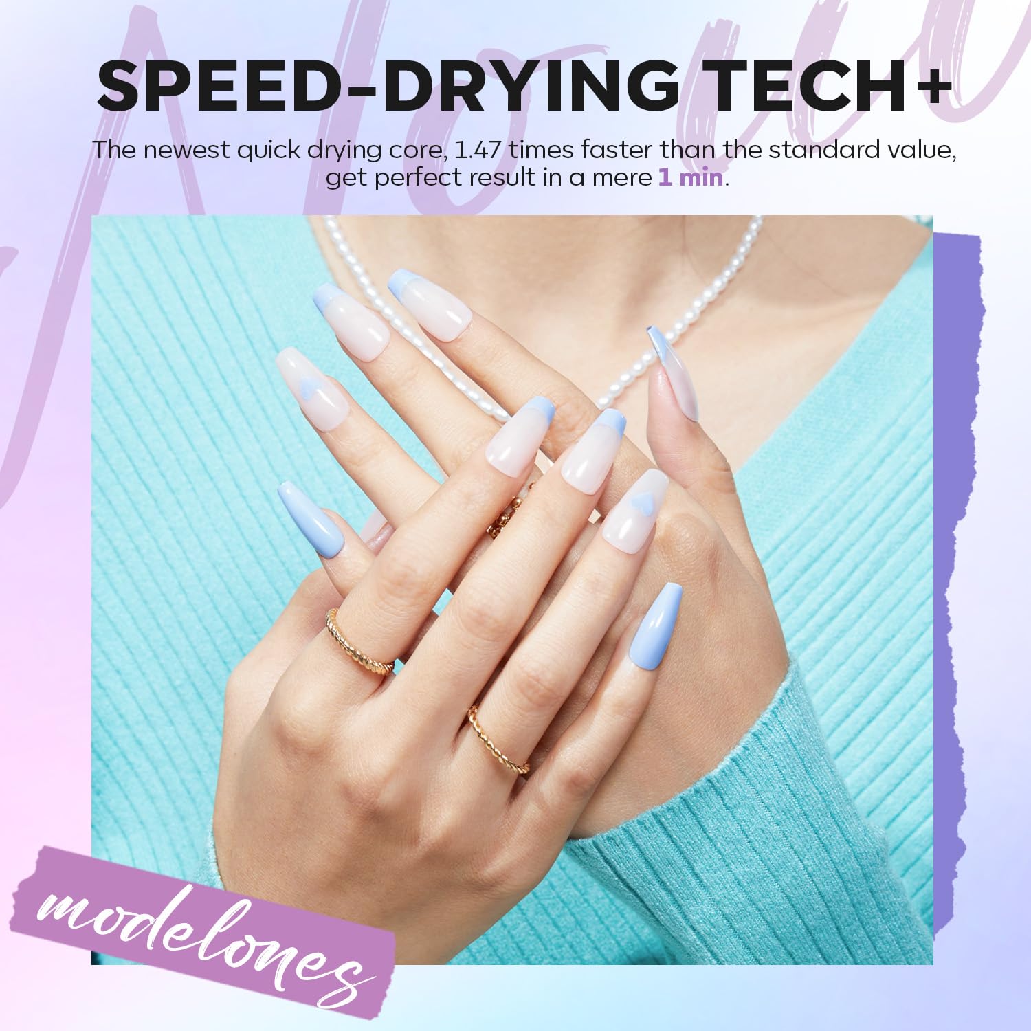 Foto 5 | Set De Esmaltes De Uñas Modelones 6 Colores Baby Blue Purple Shimmer - Venta Internacional.