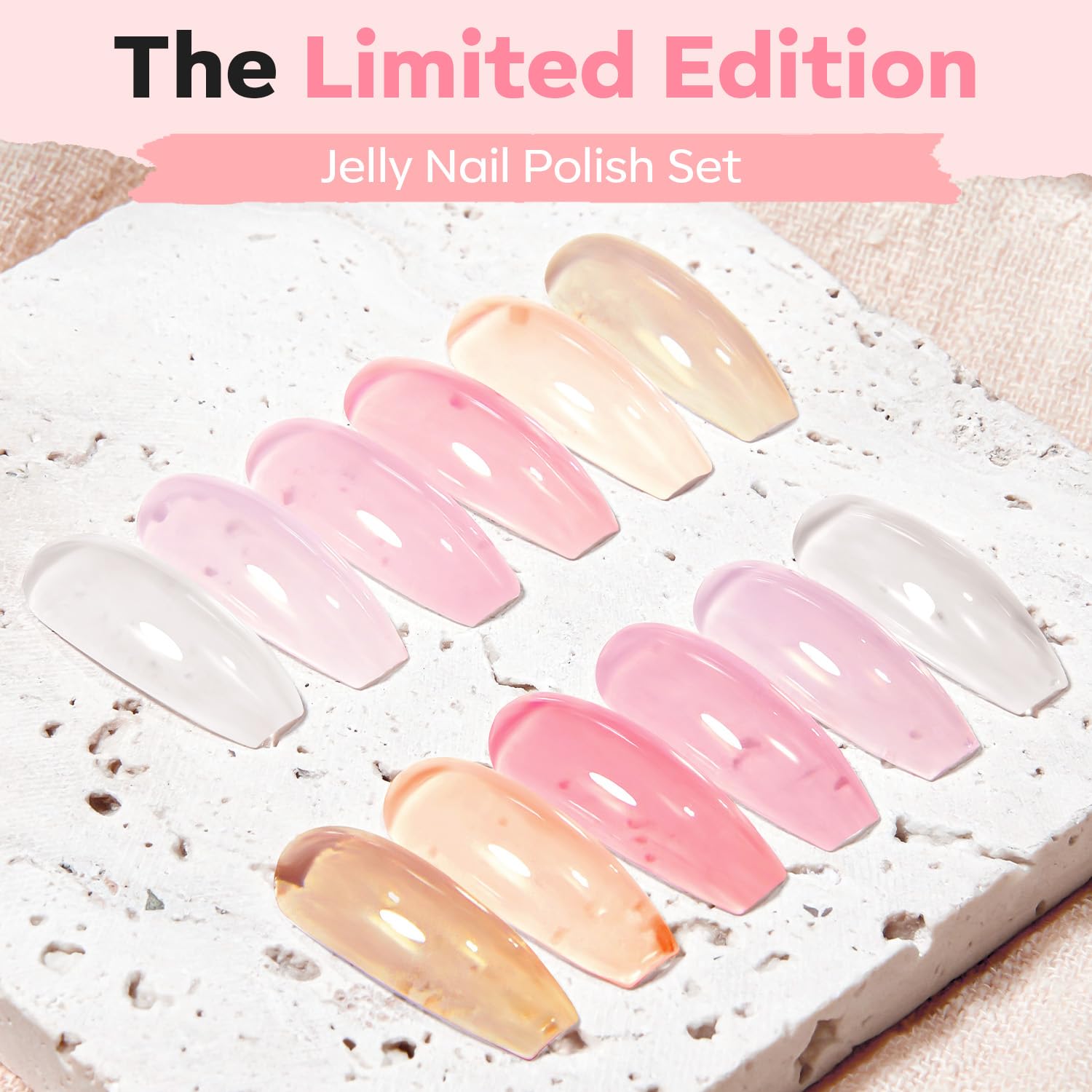 Foto 3 | Set De Esmaltes De Uñas Modelones Jelly 6 Colors Sheer Nude Pink - Venta Internacional.