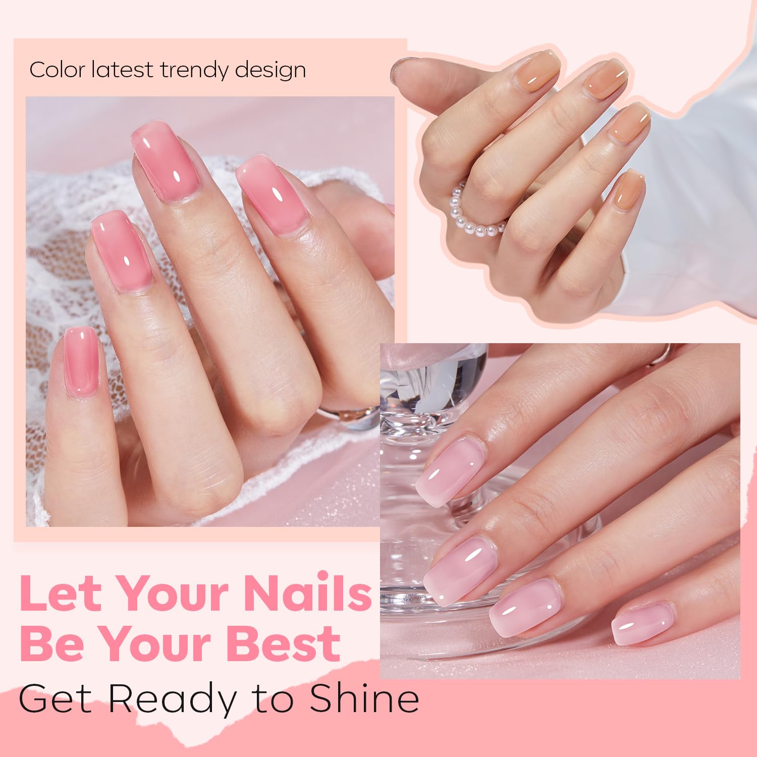 Foto 5 pulgar | Set De Esmaltes De Uñas Modelones Jelly 6 Colors Sheer Nude Pink - Venta Internacional.