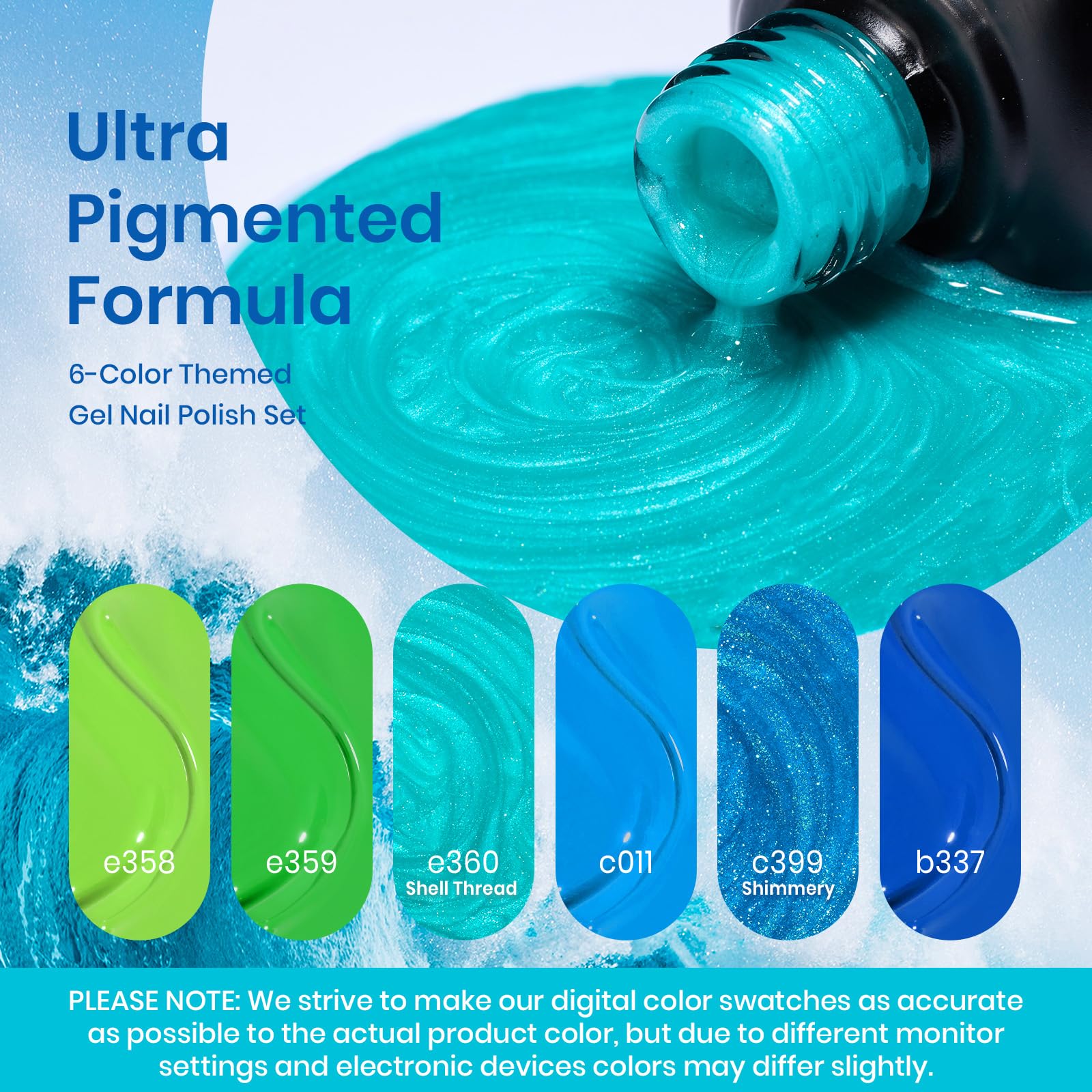 Foto 4 pulgar | Esmalte De Uñas En Gel Beetles Summer Blue, 6 Colores, 7,5 Ml - Venta Internacional.