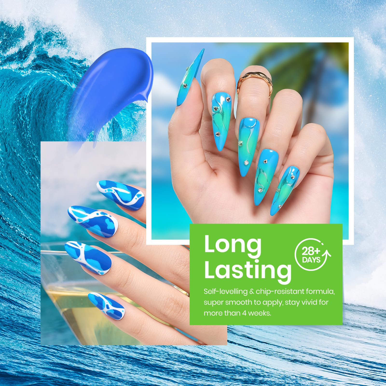 Foto 6 pulgar | Esmalte De Uñas En Gel Beetles Summer Blue, 6 Colores, 7,5 Ml - Venta Internacional.