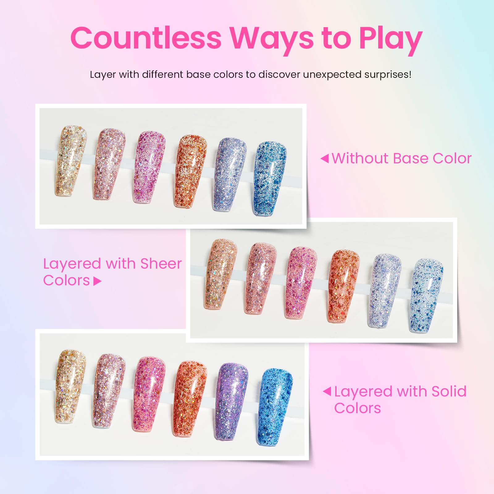 Foto 4 | Esmalte De Uñas Beetles Gel Glitter Gel, 6 Colores, Lámpara Uv/led - Venta Internacional.