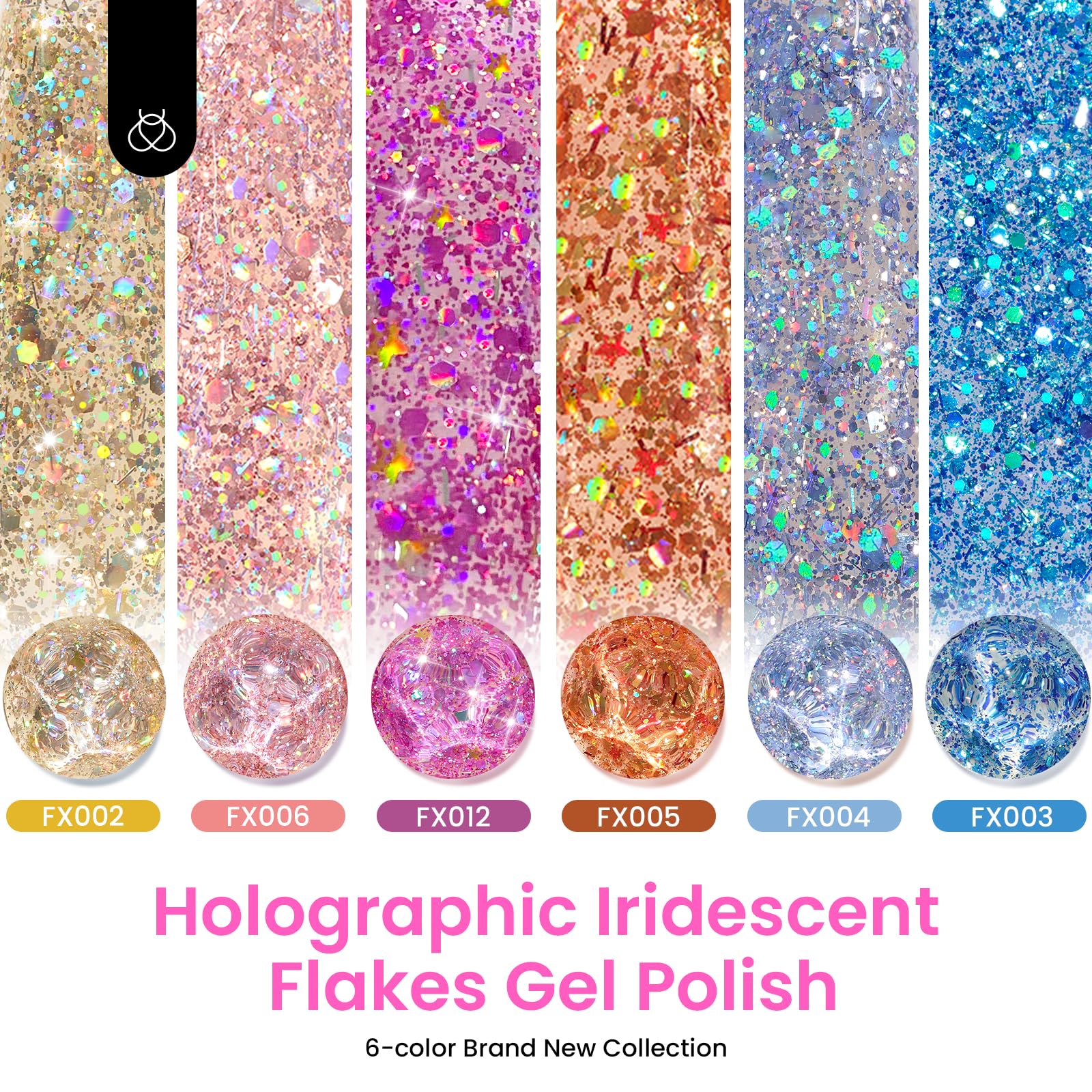 Foto 5 | Esmalte De Uñas Beetles Gel Glitter Gel, 6 Colores, Lámpara Uv/led - Venta Internacional.
