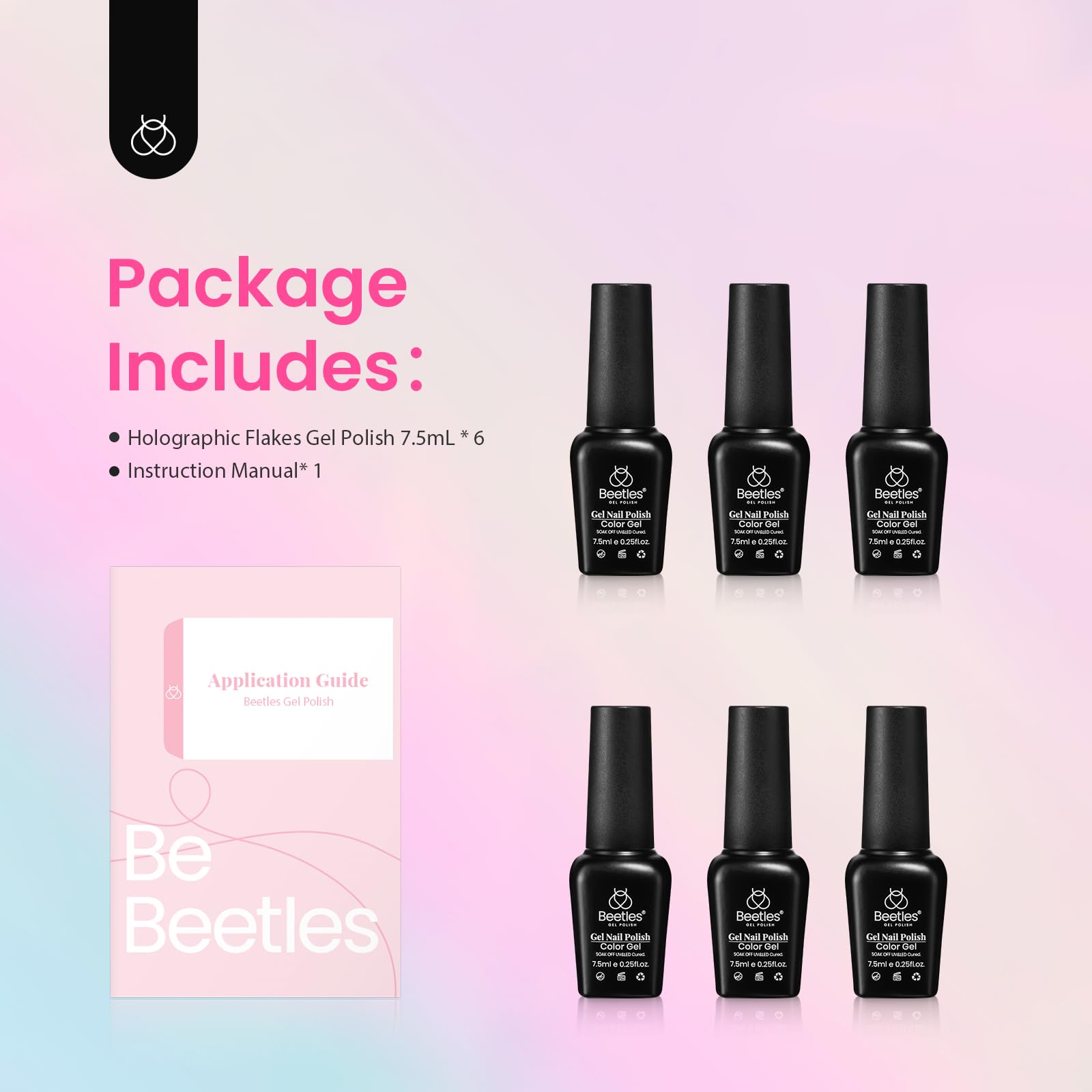 Foto 7 | Esmalte De Uñas Beetles Gel Glitter Gel, 6 Colores, Lámpara Uv/led - Venta Internacional.