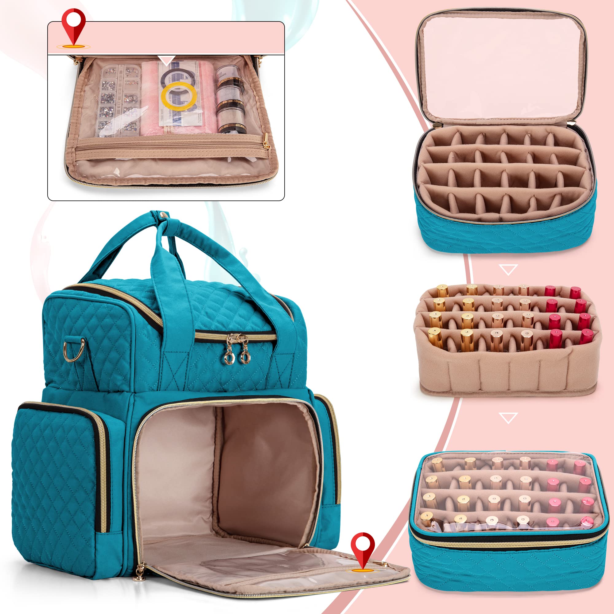 Foto 3 | Organizador De Esmaltes De Uñas Luxja Con Capacidad Para 48 Botellas Con Lámpara De Uñas - Venta Internacional.