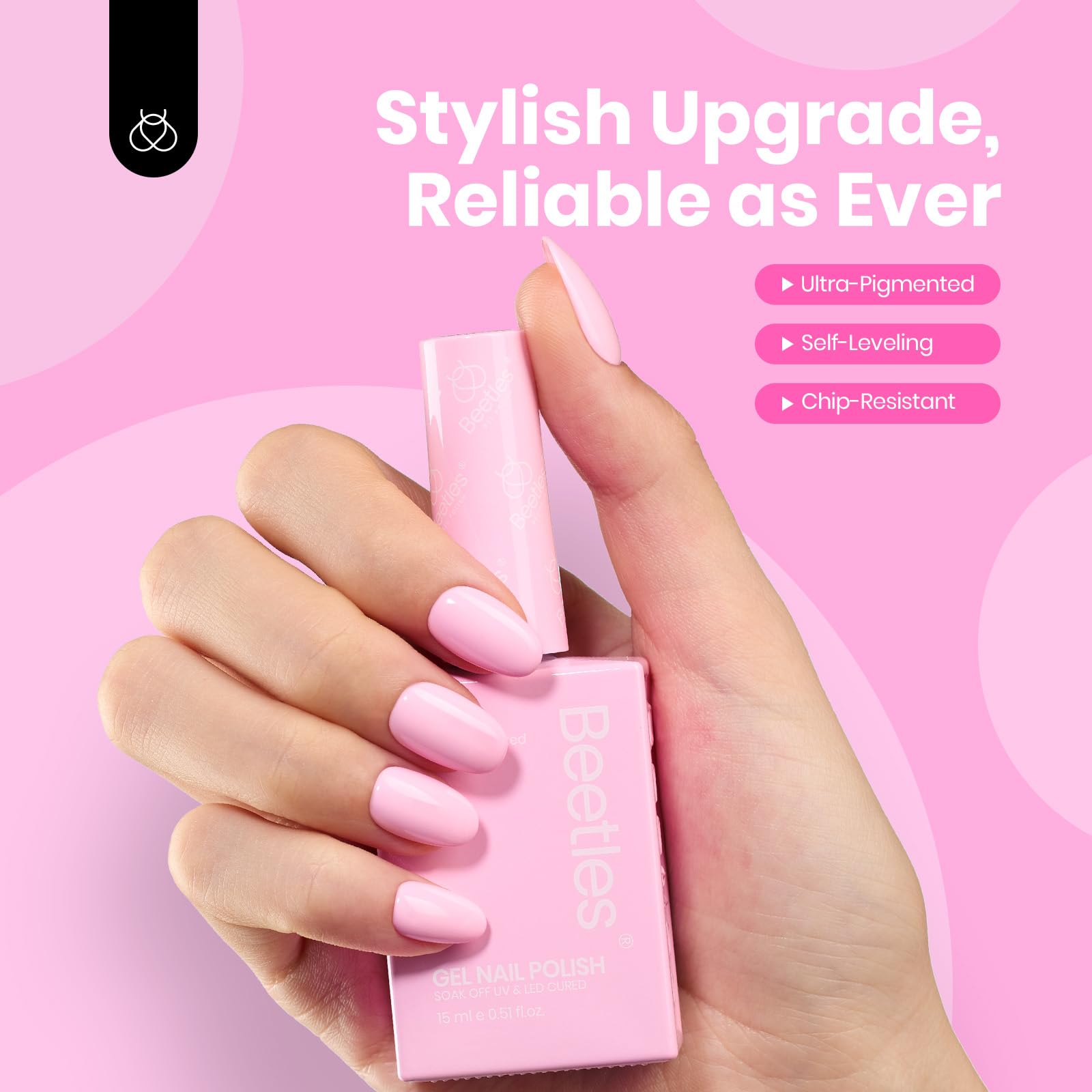 Foto 7 | Esmalte De Uñas En Gel Beetles Pink, 15 Ml, Con Efecto Uv O Led, De Alto Brillo - Venta Internacional.