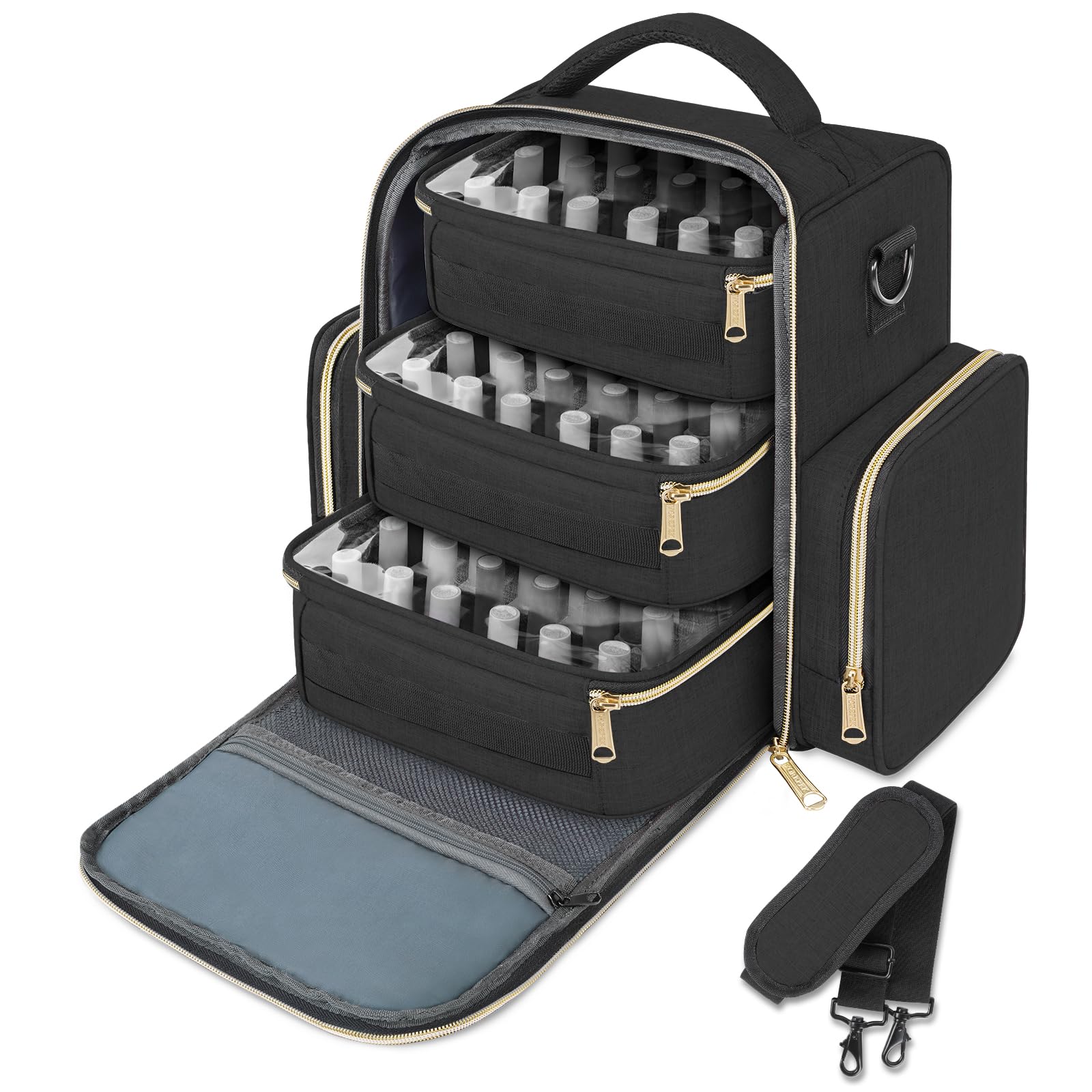 El Organizador De Esmaltes De Uñas Yorepek Tiene Capacidad Para 72 Botellas (15 Ml) Con Bolsas - Venta Internacional.