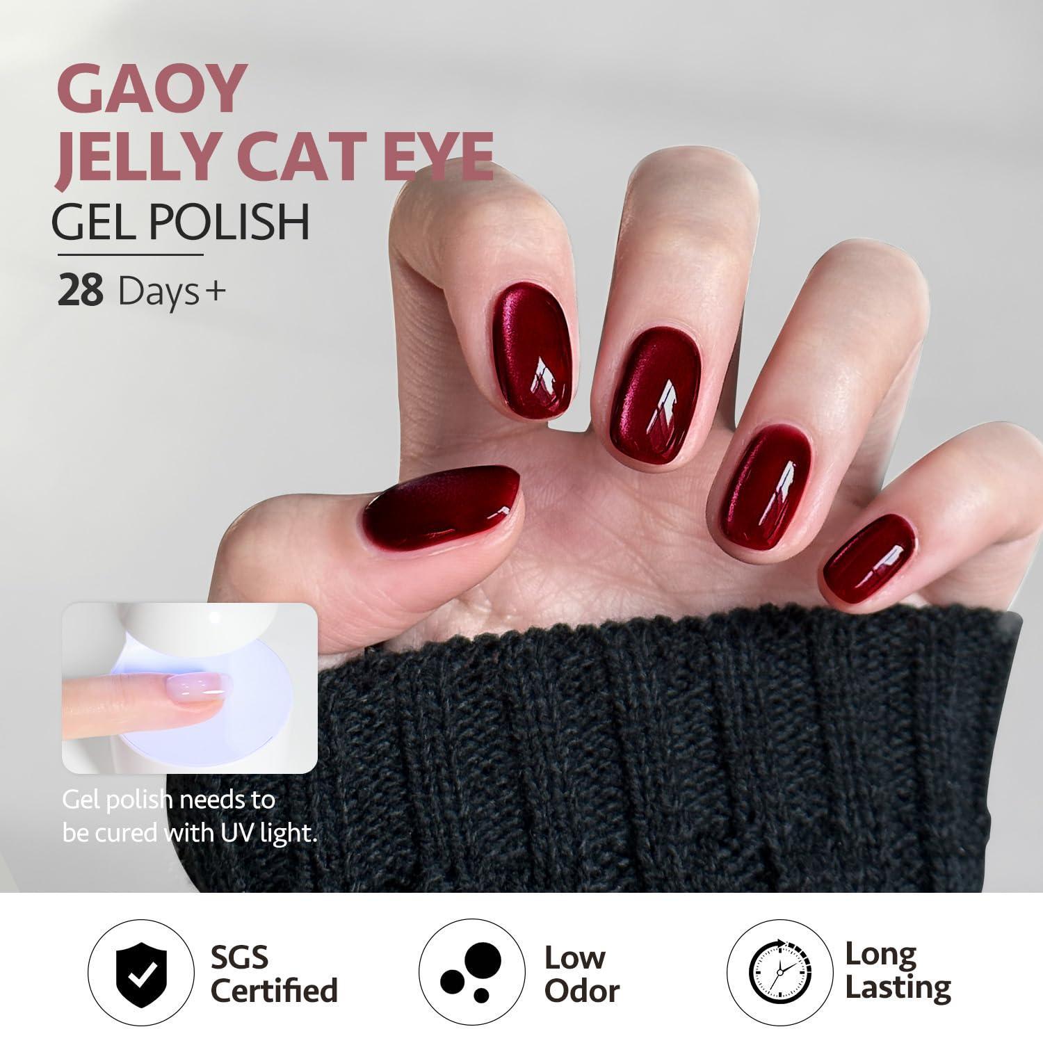Foto 5 pulgar | Set De Esmaltes De Uñas Gaoy Dream World Glitter Red Cat Eye Gel - Venta Internacional.
