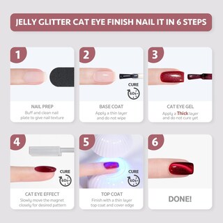 Foto 6 | Set De Esmaltes De Uñas Gaoy Dream World Glitter Red Cat Eye Gel - Venta Internacional.