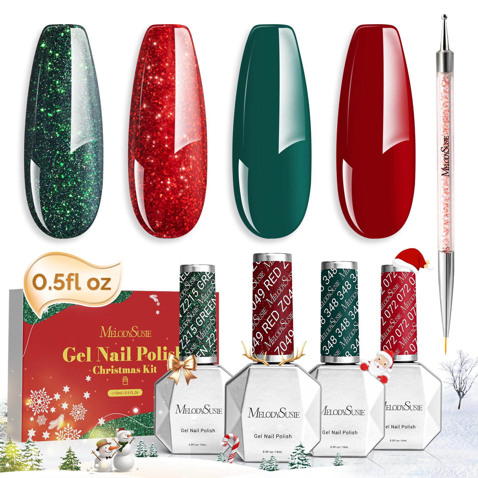 Foto 1 | Set De Esmaltes De Uñas En Gel Melodysusie Christmas, 15 Ml, 4 Colores - Venta Internacional.