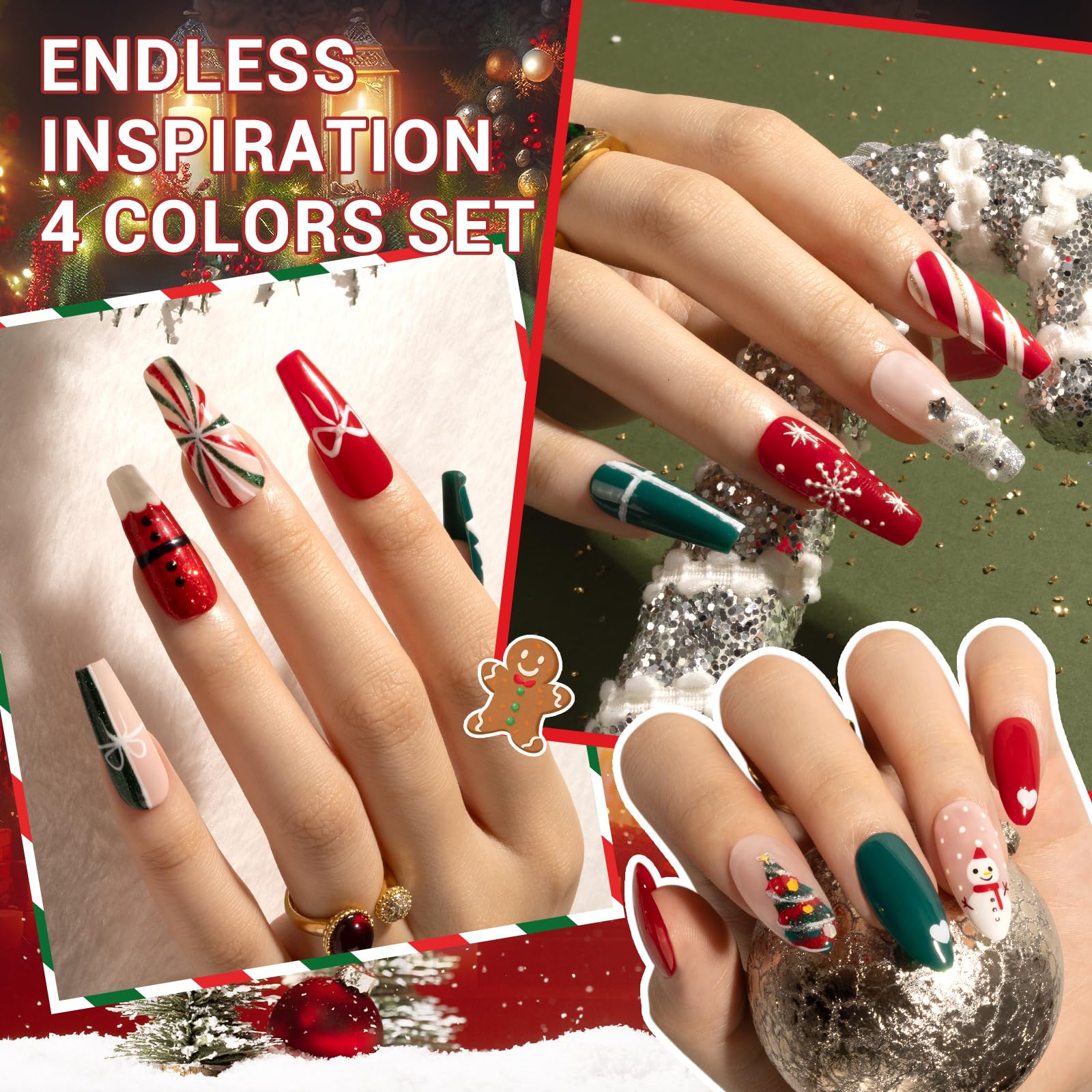 Foto 5 | Set De Esmaltes De Uñas En Gel Melodysusie Christmas, 15 Ml, 4 Colores - Venta Internacional.