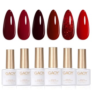 Foto 1 | Set De Esmaltes De Uñas En Gel Gaoy, Rojo Burdeos, 6 Colores, 7,3 Ml, Uv Led - Venta Internacional.