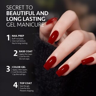 Foto 4 | Set De Esmaltes De Uñas En Gel Gaoy, Rojo Burdeos, 6 Colores, 7,3 Ml, Uv Led - Venta Internacional.