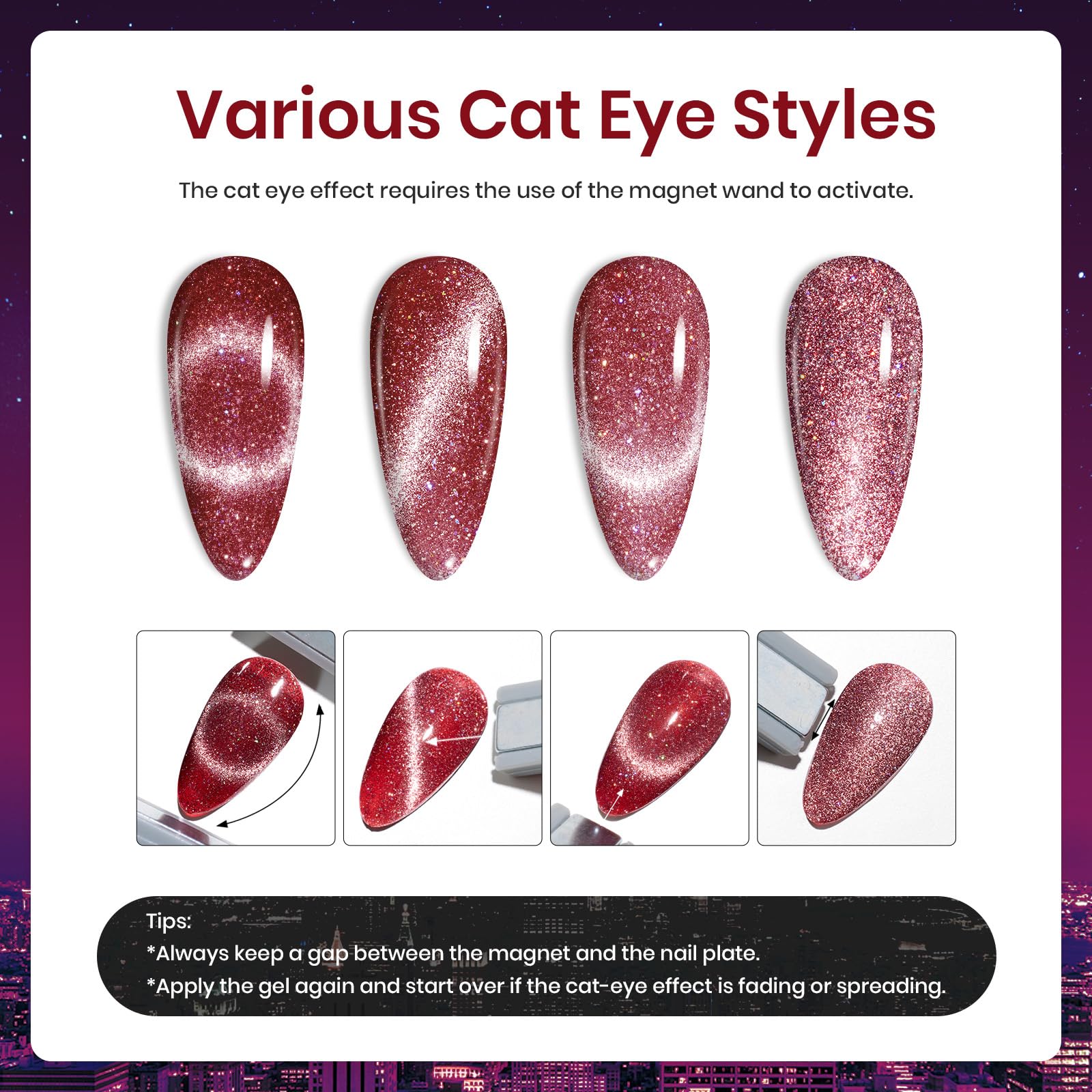 Foto 5 | Set De Esmaltes De Uñas Beetles Cat Eye Gel 6 Colores Con Purpurina - Venta Internacional.