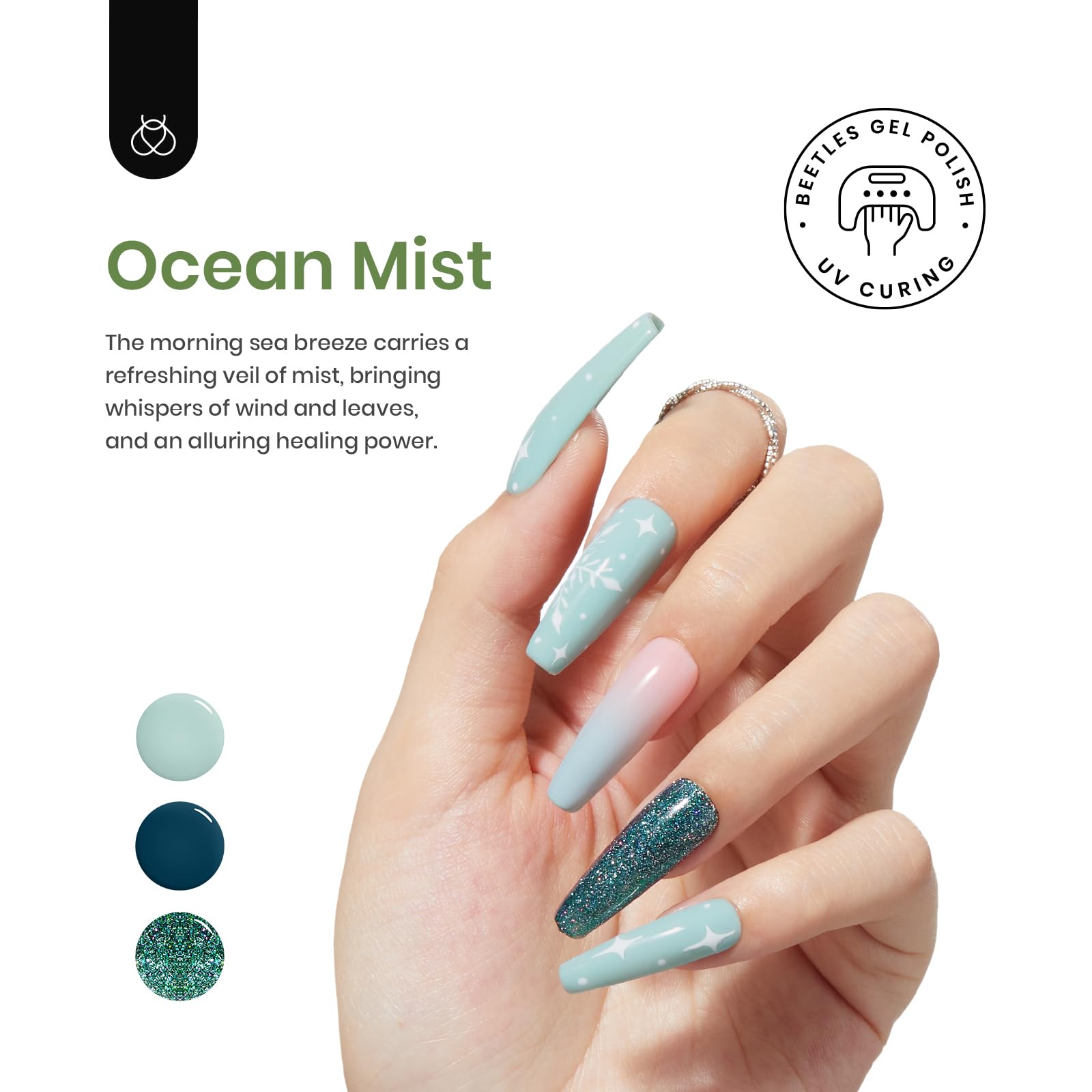 Foto 4 pulgar | Set De Esmaltes De Uñas En Gel Beetles Spring, 6 Colores, Verde Y Azul - Venta Internacional.
