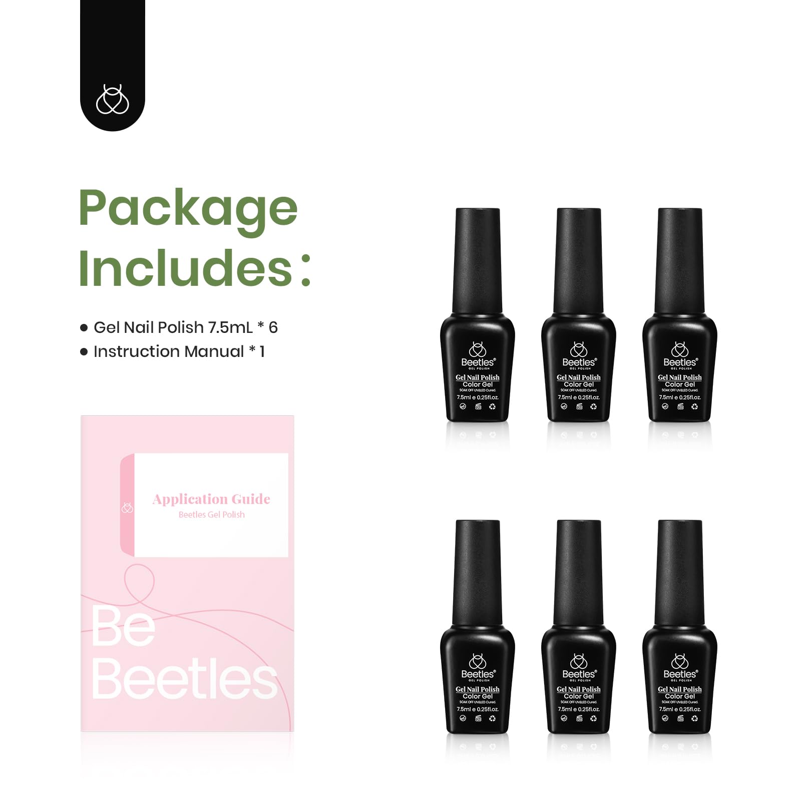 Foto 6 | Set De Esmaltes De Uñas En Gel Beetles Spring, 6 Colores, Verde Y Azul - Venta Internacional.