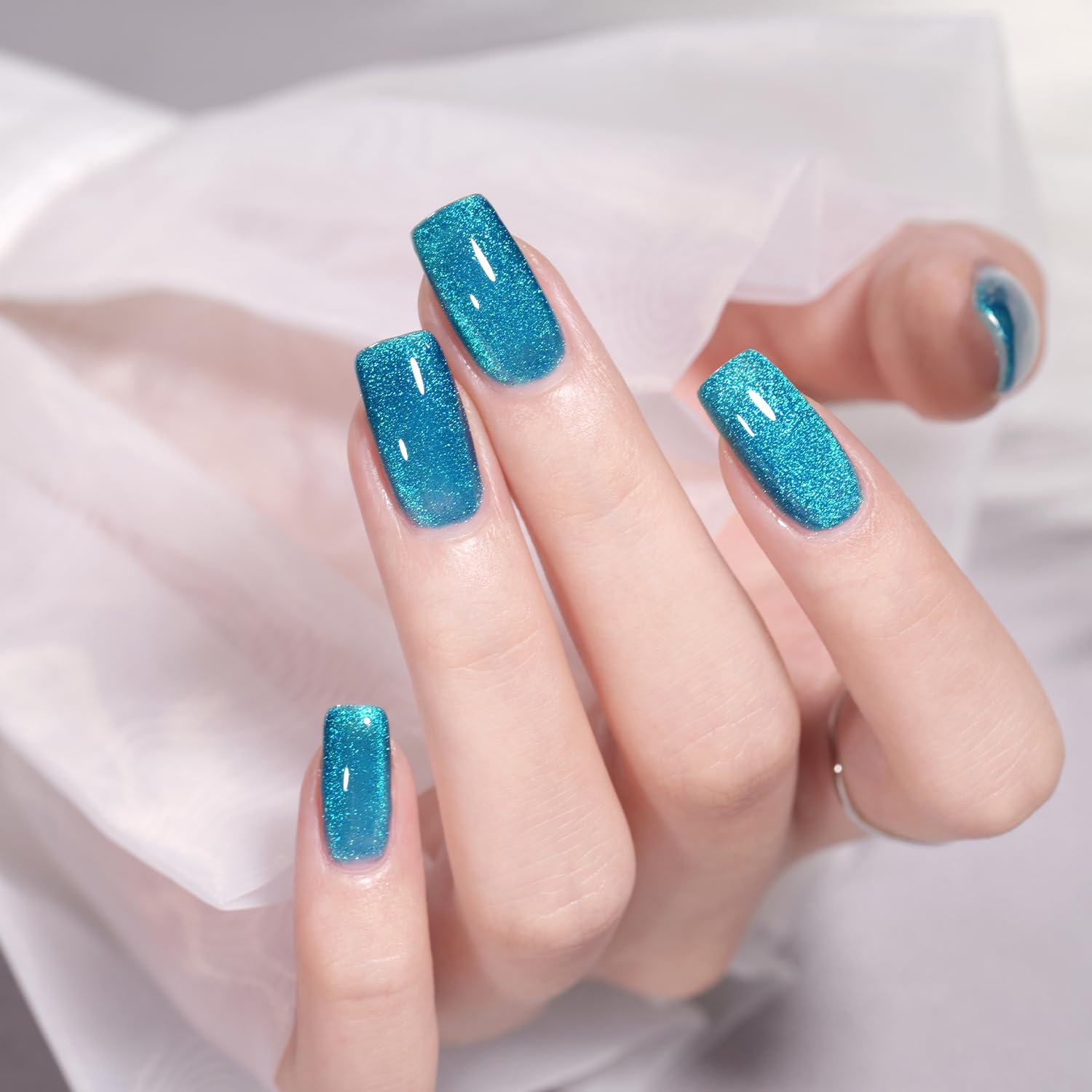 Foto 4 | Juego De Esmaltes De Uñas Gaoy Glitter Cat Eye Gel Con Imán, 7,3 Ml X 6 - Venta Internacional.