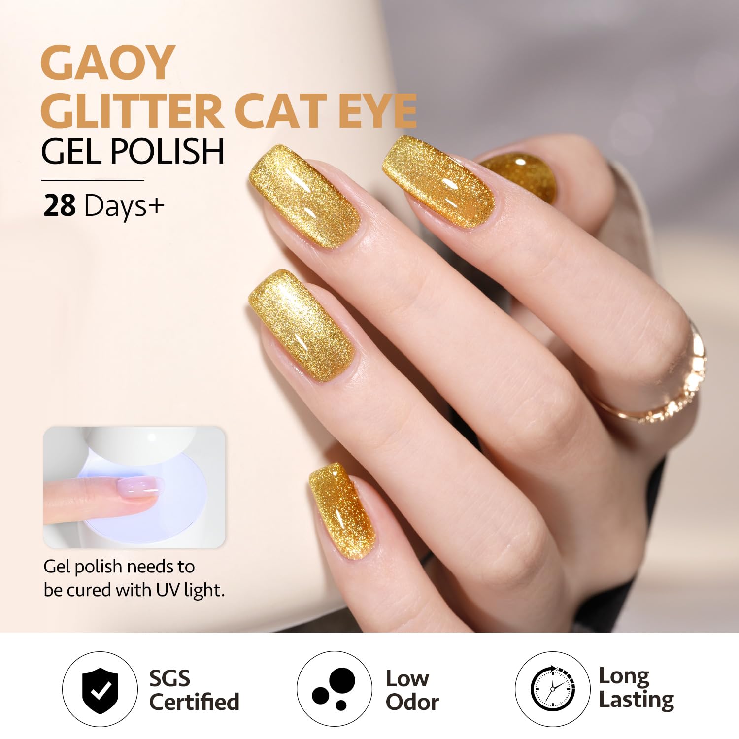 Foto 5 | Juego De Esmaltes De Uñas Gaoy Glitter Cat Eye Gel Con Imán, 7,3 Ml X 6 - Venta Internacional.