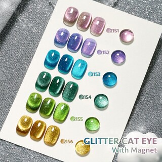 Foto 6 | Juego De Esmaltes De Uñas Gaoy Glitter Cat Eye Gel Con Imán, 7,3 Ml X 6 - Venta Internacional.