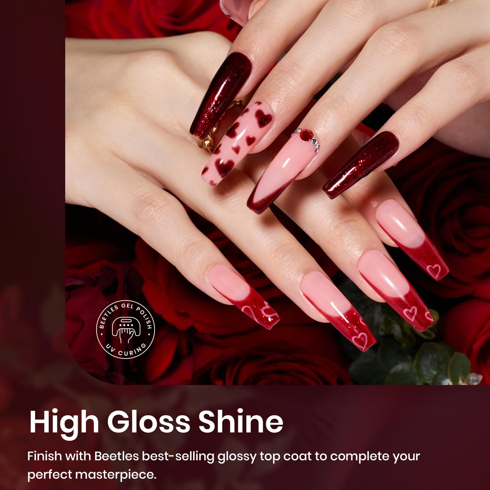Foto 4 | Set De Esmaltes De Uñas Beetles Red Gel Burgundy Collection, 6 Colores - Venta Internacional.