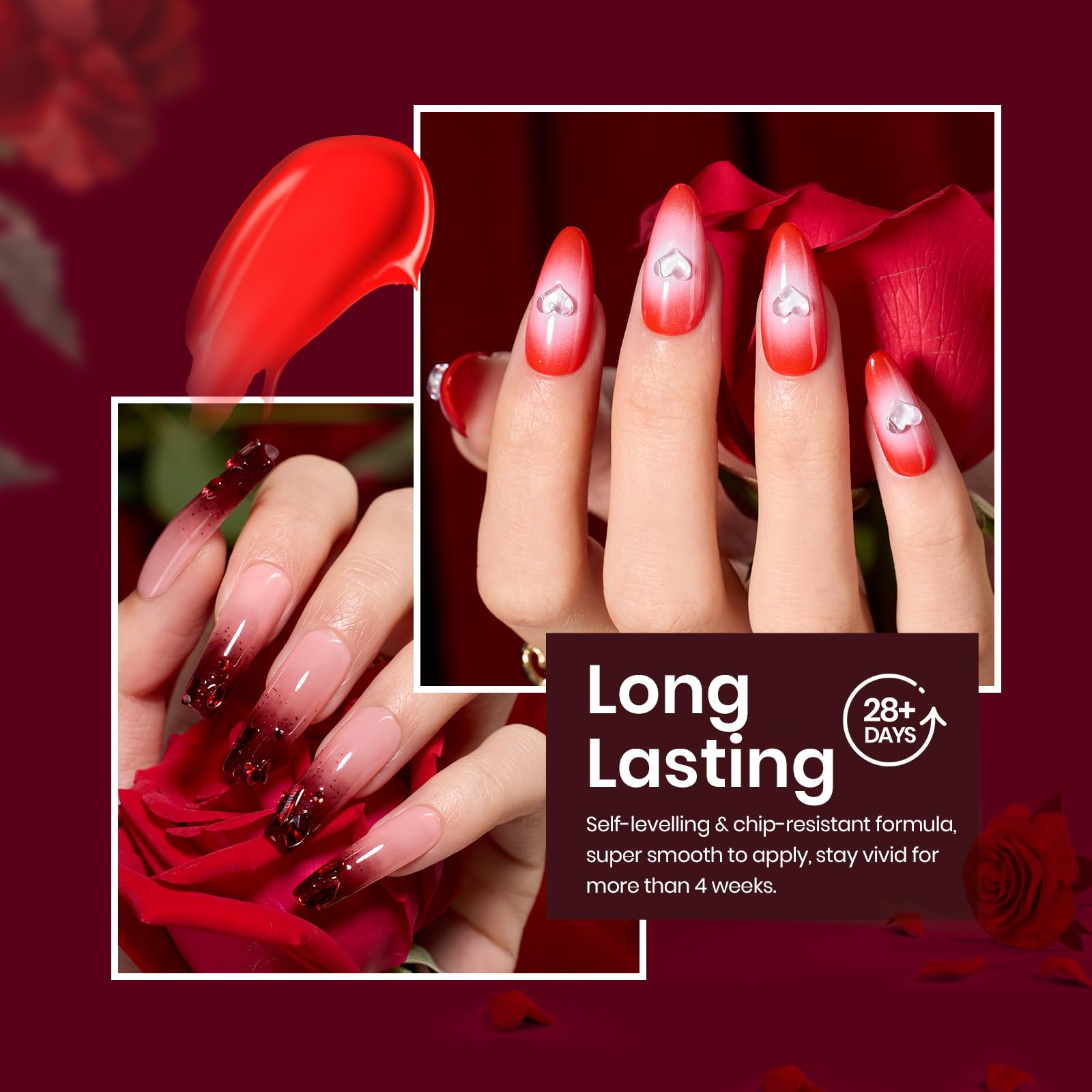 Foto 5 | Set De Esmaltes De Uñas Beetles Red Gel Burgundy Collection, 6 Colores - Venta Internacional.