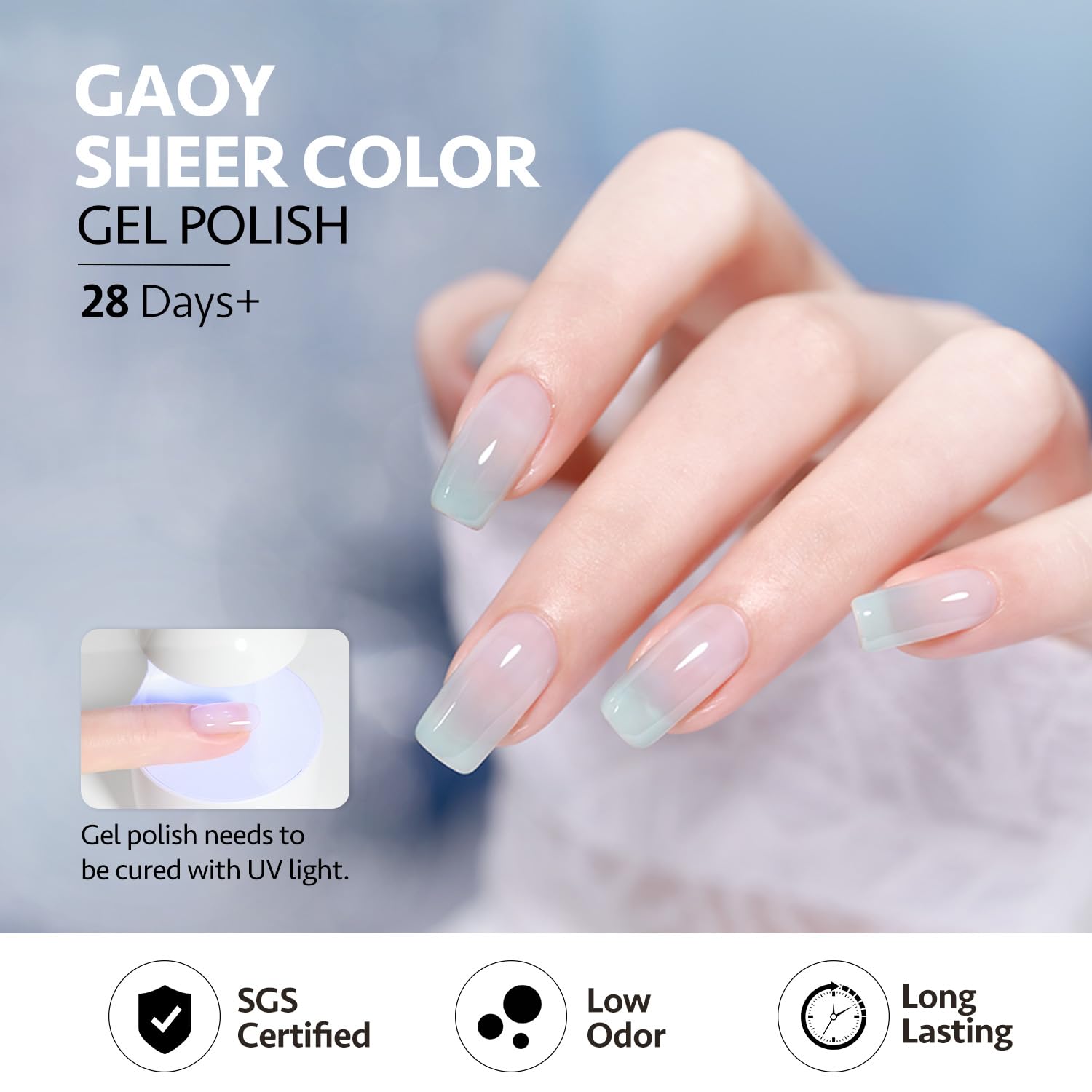 Foto 6 pulgar | Set De Esmaltes De Uñas Gaoy Jelly Blue Gel, 6 Colores, 6,5 Ml, Luz Uv - Venta Internacional.
