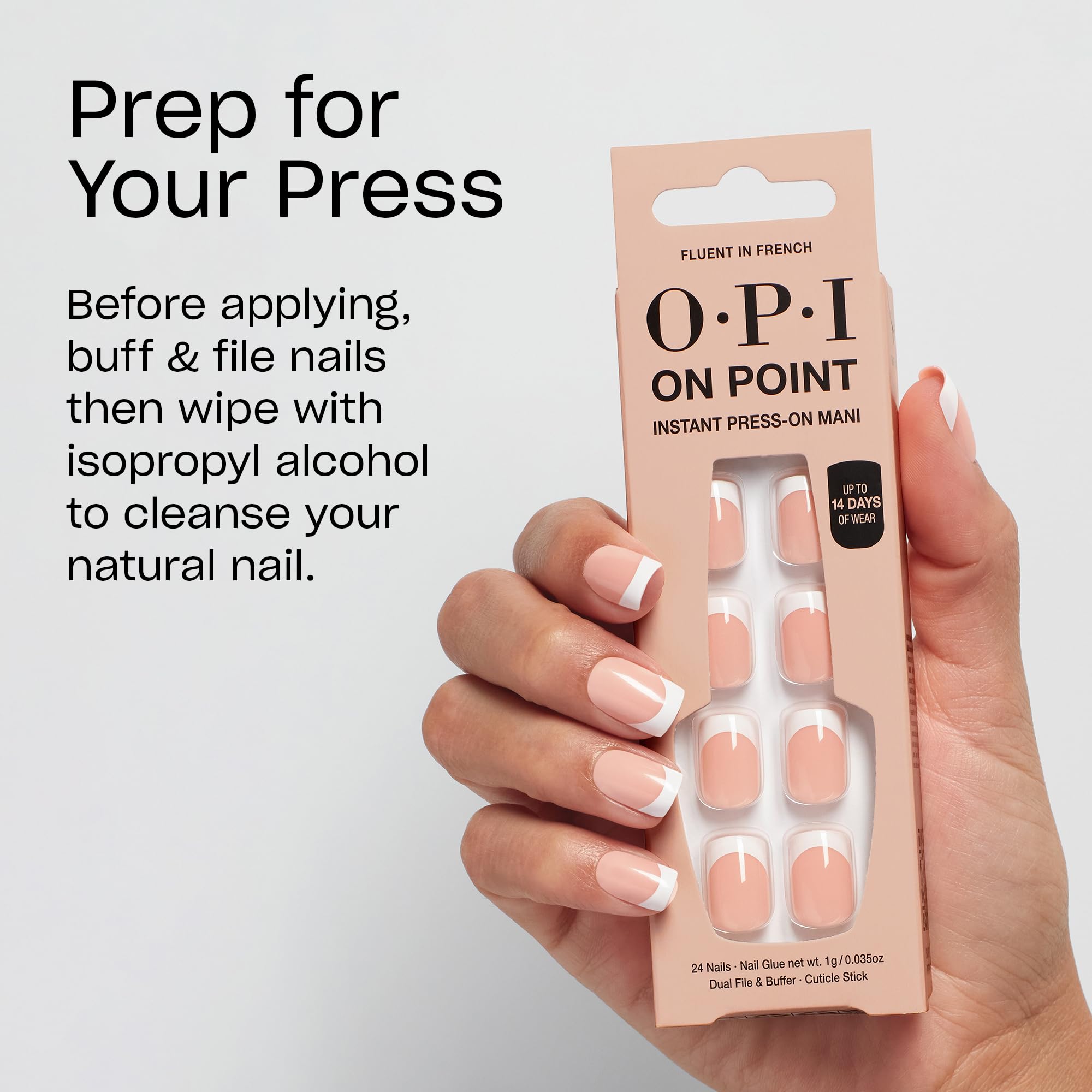 Foto 5 | Press On Nails Opi On Point Fluido En Francés Short Round - Venta Internacional.