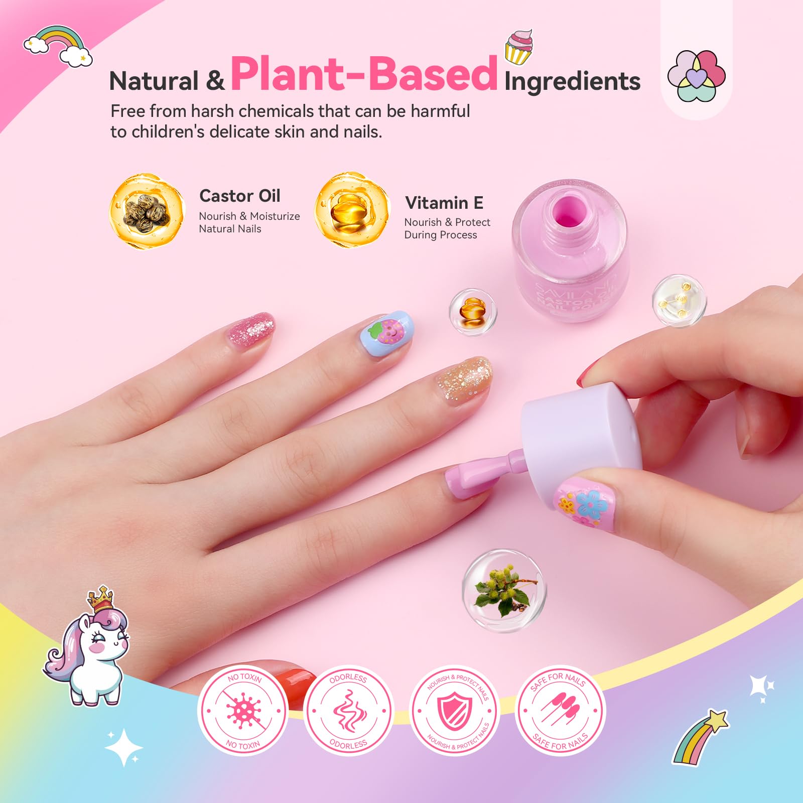 Foto 3 | Set De Esmaltes De Uñas Saviland Glamkids Kids 12 Colores A Base De Agua - Venta Internacional.