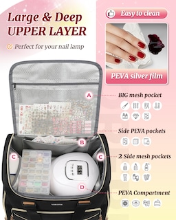 Foto 3 | Funda Organizadora Para Esmaltes De Uñas, Mochila Yorepek, Extra Grande - Venta Internacional.