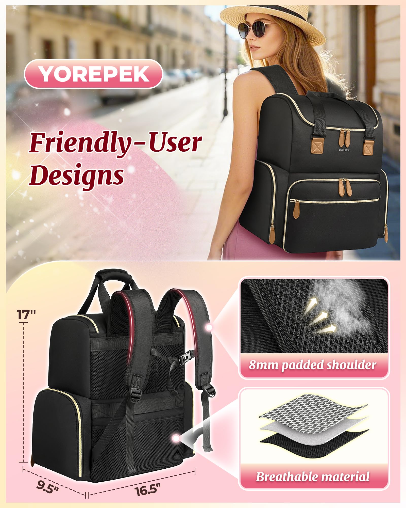 Foto 7 pulgar | Funda Organizadora Para Esmaltes De Uñas, Mochila Yorepek, Extra Grande - Venta Internacional.