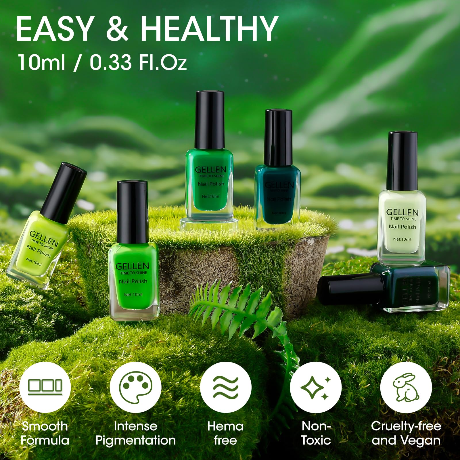 Foto 8 pulgar | Set De Esmaltes De Uñas Gellen Green, Sin Gel, De Secado Rápido, 6 Colores - Venta Internacional.