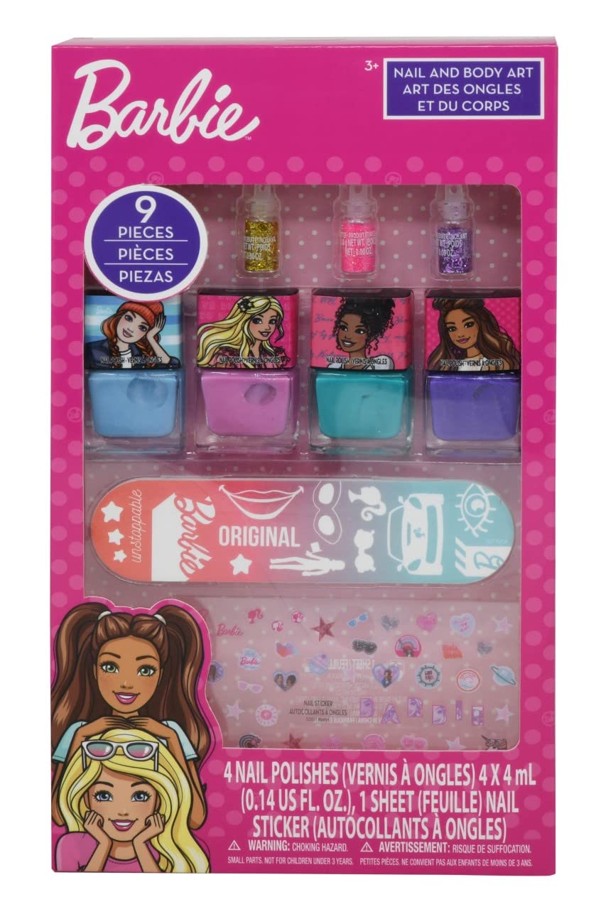 Set De Esmaltes De Uñas Barbie Townley, Paquete De 4 Con Accesorios, 4 Ml - Venta Internacional.