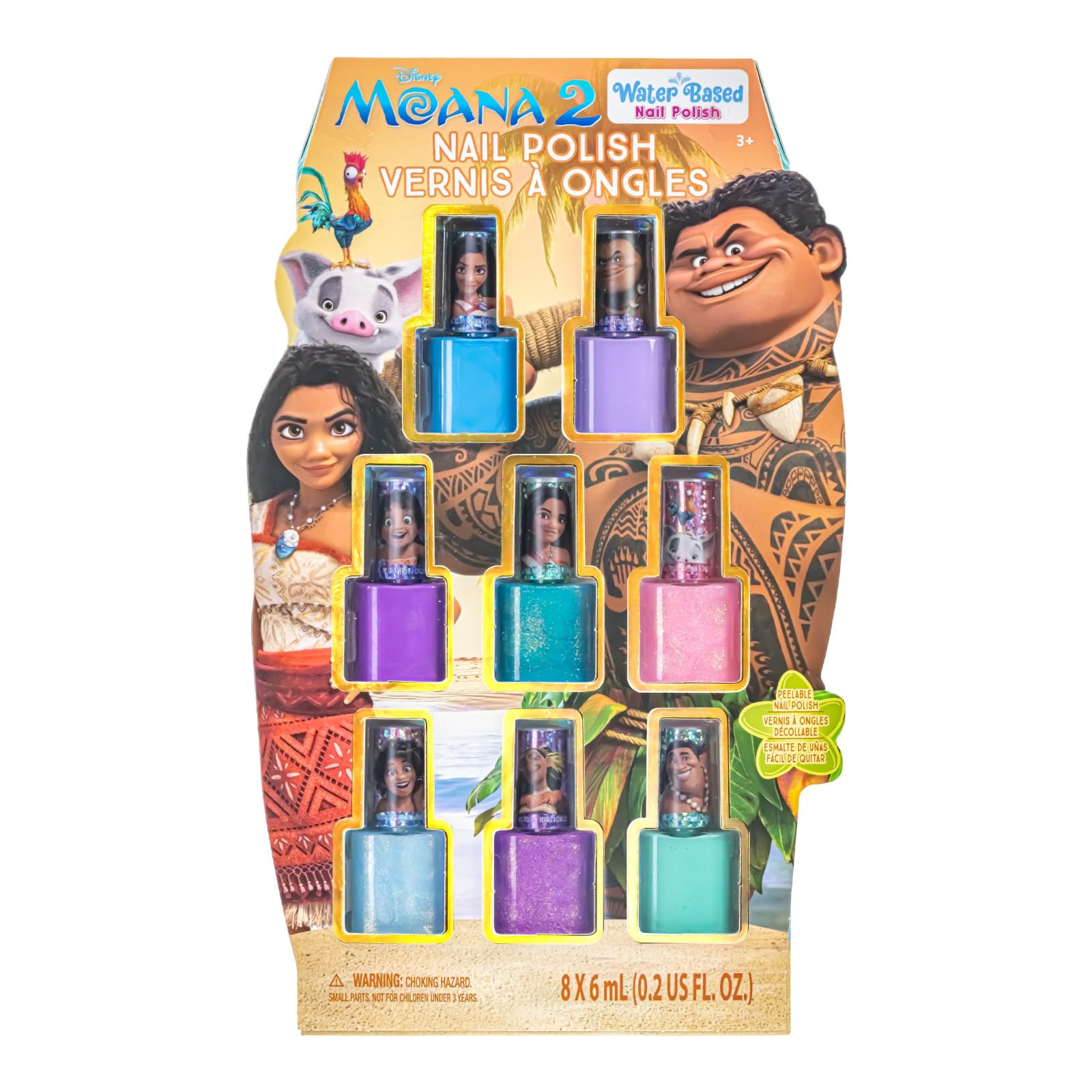 Set De Esmaltes De Uñas Townley Girl Moana 2 A Base De Agua, 8 Piezas, Más De 3 - Venta Internacional.
