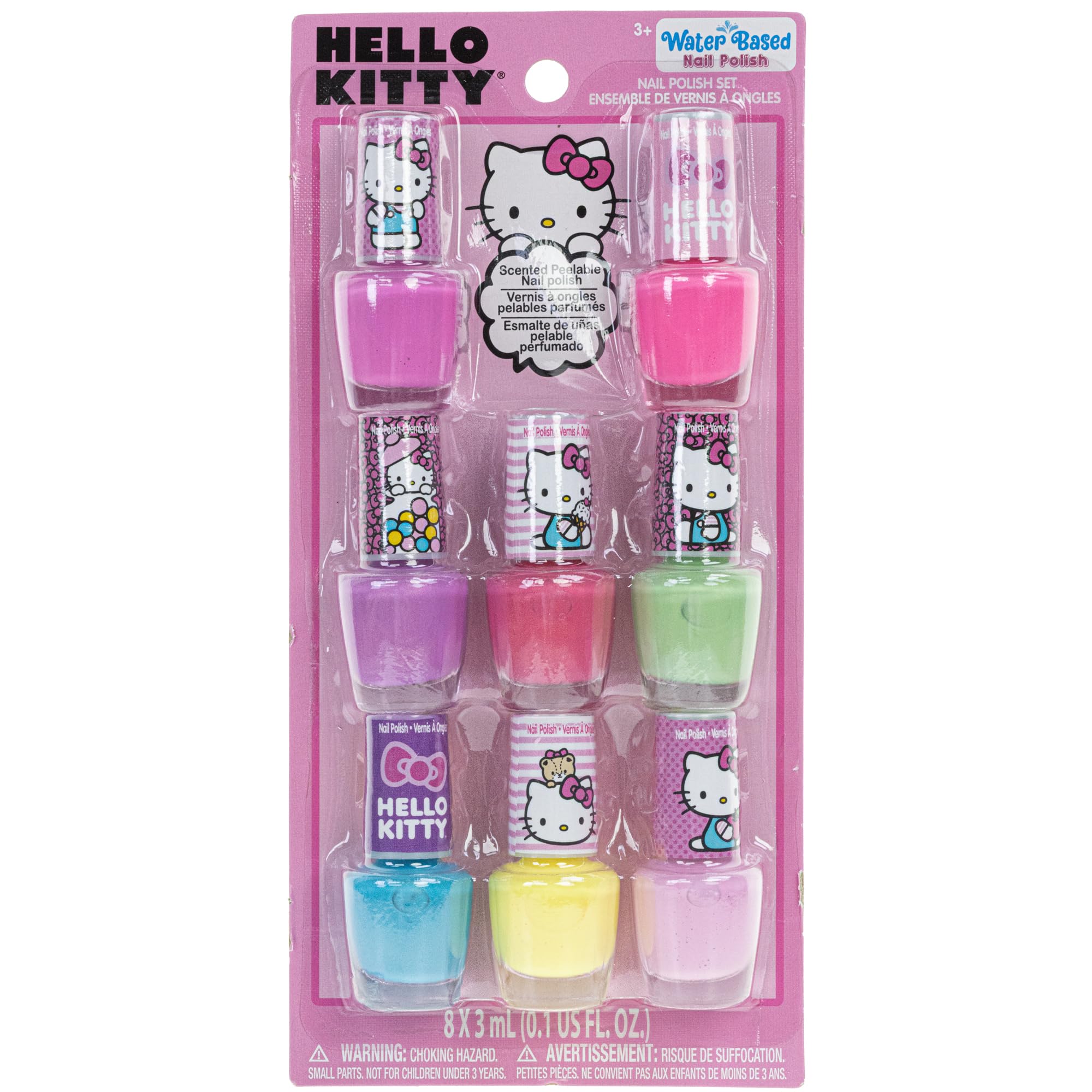 Set De Esmaltes De Uñas Townley Girl Hello Kitty, Paquete De 8 Para Niñas A Partir De 3 Años - Venta Internacional.