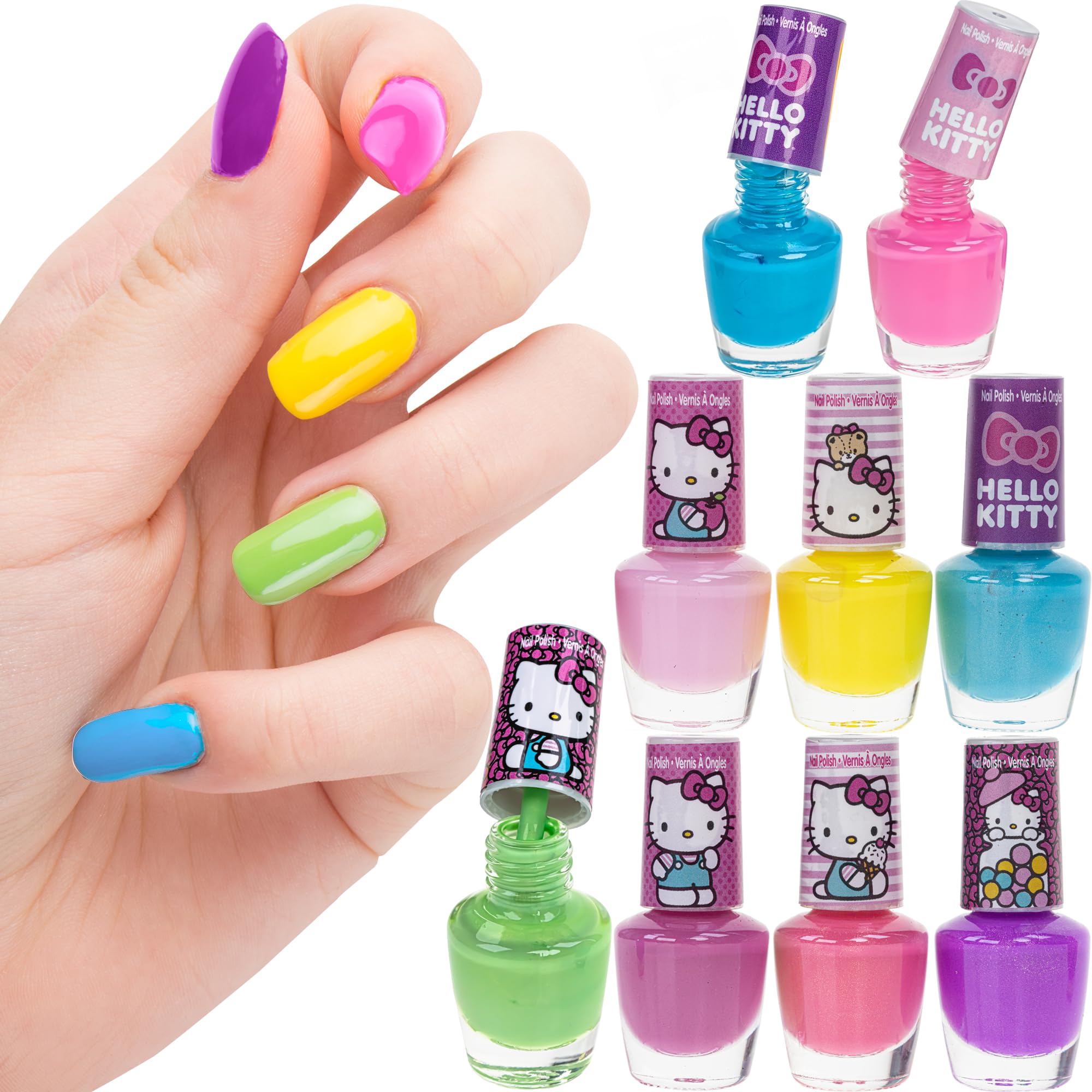 Foto 6 pulgar | Set De Esmaltes De Uñas Townley Girl Hello Kitty, Paquete De 8 Para Niñas A Partir De 3 Años - Venta Internacional.