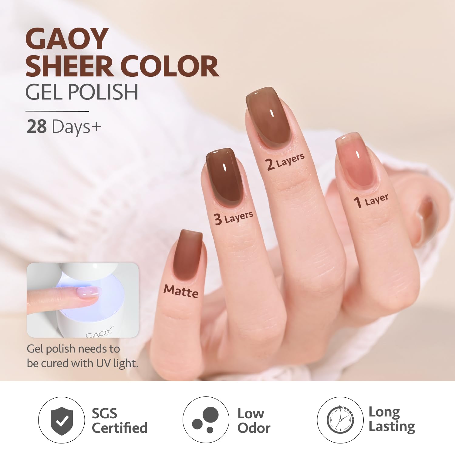 Foto 6 pulgar | Set De Esmaltes De Uñas Gaoy Jelly Gel, 6 Colores, 6.5 Ml, Uv Light Cure - Venta Internacional.