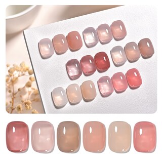 Foto 1 | Set De Esmaltes De Uñas Gaoy Jelly Gel Strawberry Milk, 6 Colores, 6,5 Ml - Venta Internacional.