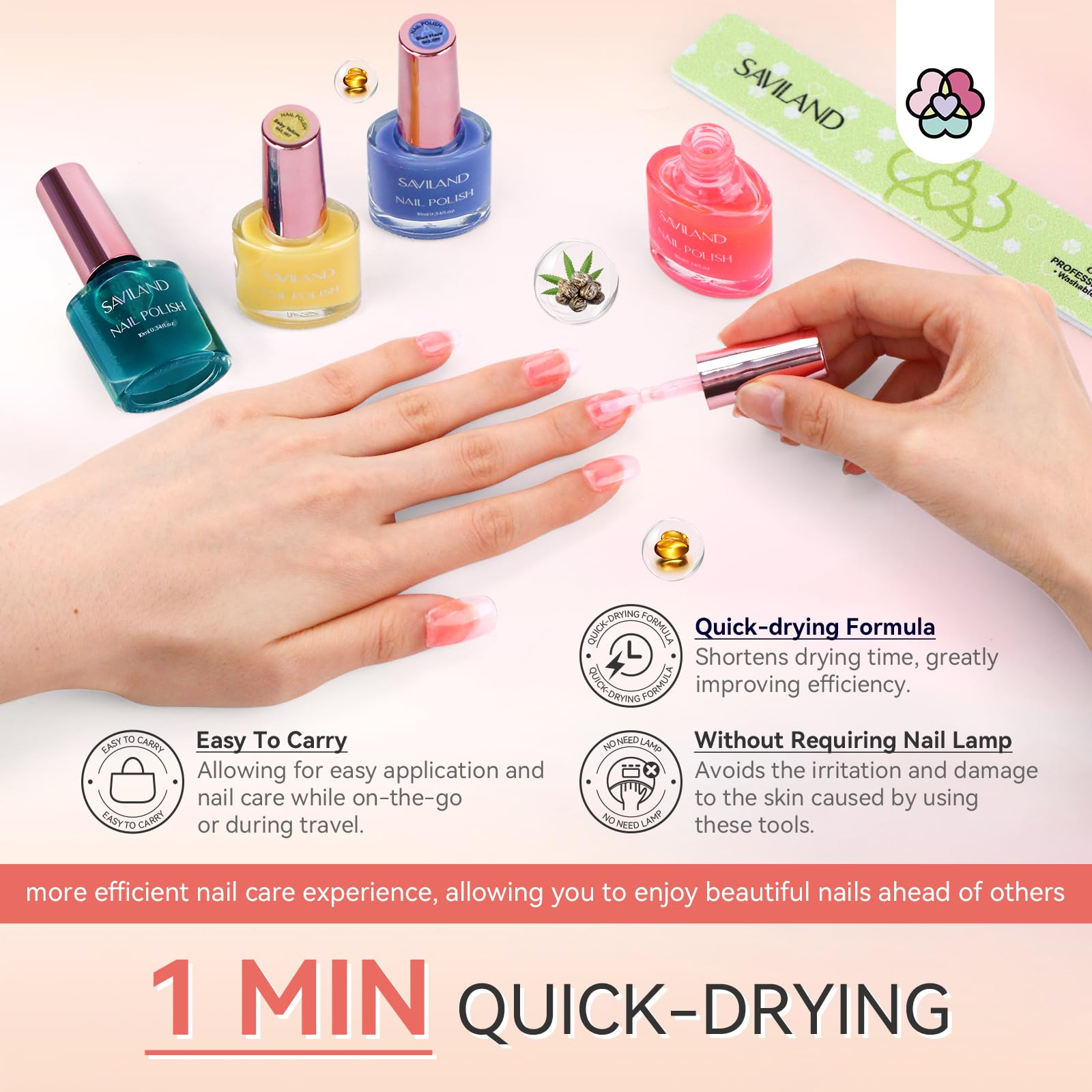 Foto 5 pulgar | Set De Esmaltes De Uñas Saviland Summer Jelly Pastel Pink 10 Ml X12 - Venta Internacional.