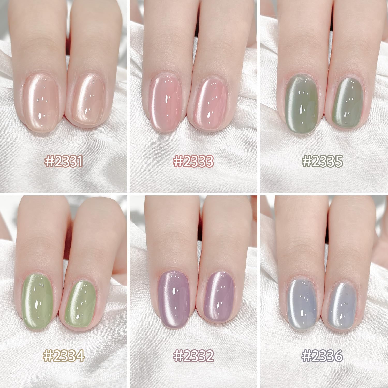 Foto 4 pulgar | Set De Esmaltes De Uñas Gaoy Cat Eye Gel Con Imán, 6 Colores, 7,3 Ml - Venta Internacional.