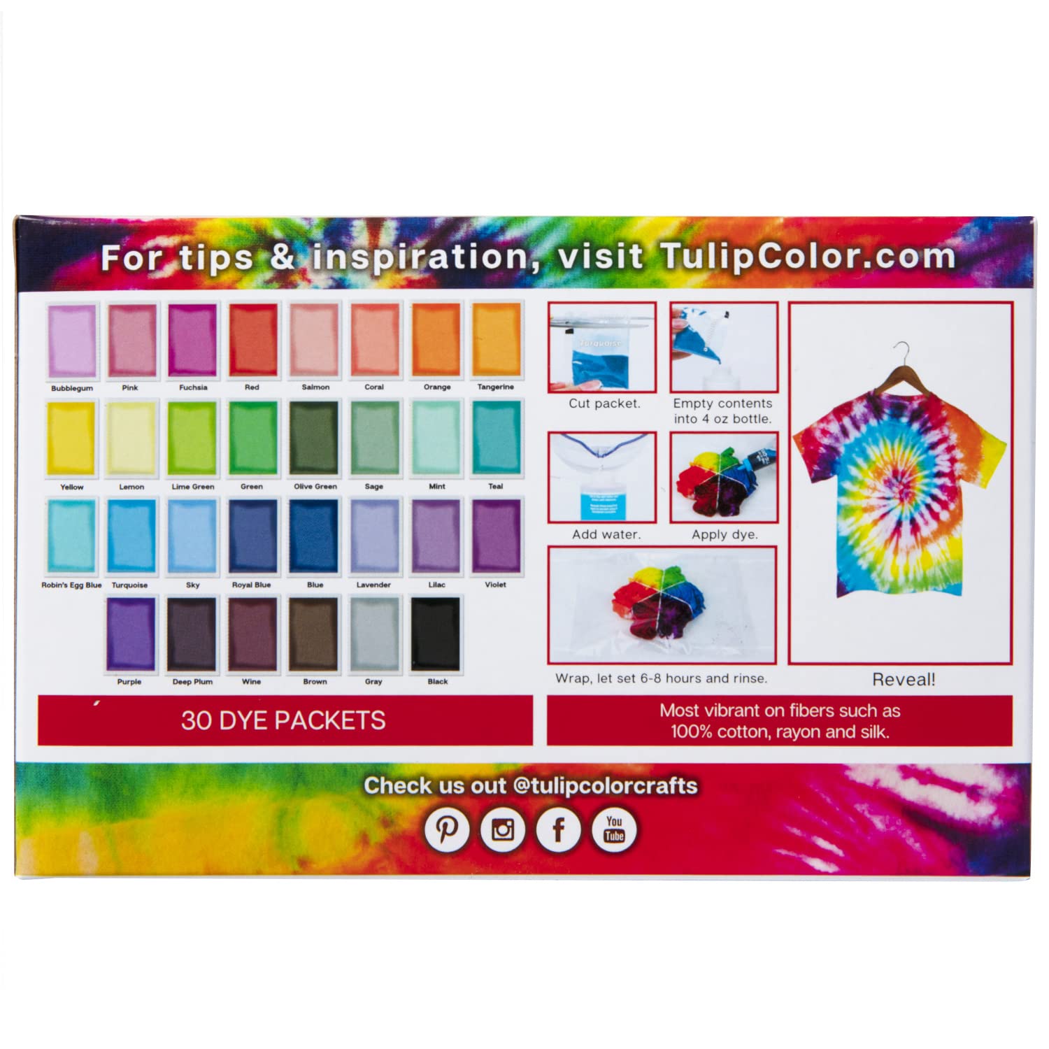 Foto 8 pulgar | Recambios Permanentes Tie-dye Tulip One-step Color Wheel, Paquete De 30 - Venta Internacional.