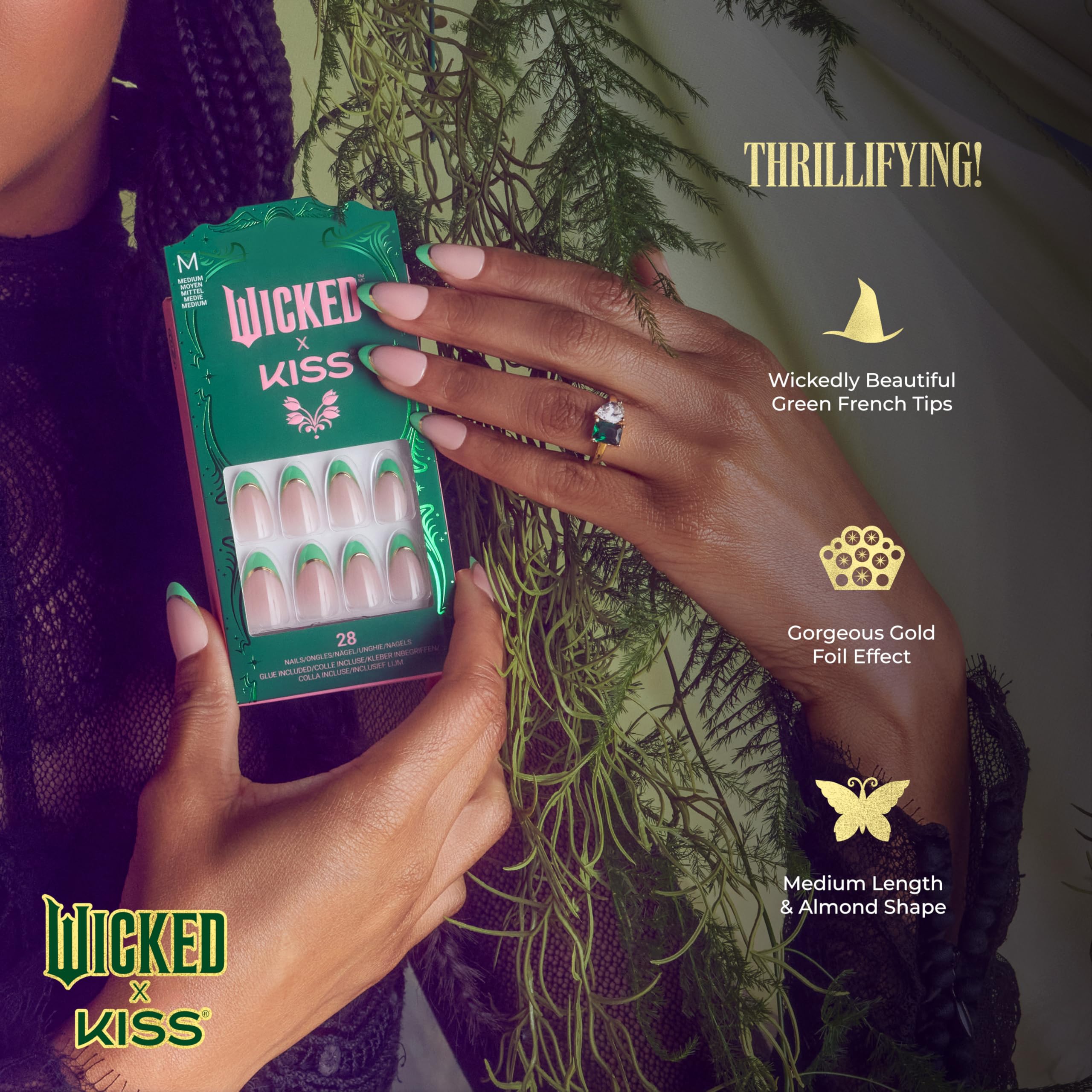 Foto 4 pulgar | Presiona Nails Kiss Wicked X Kiss «¡emocionante!» Almo Verde - Venta Internacional.