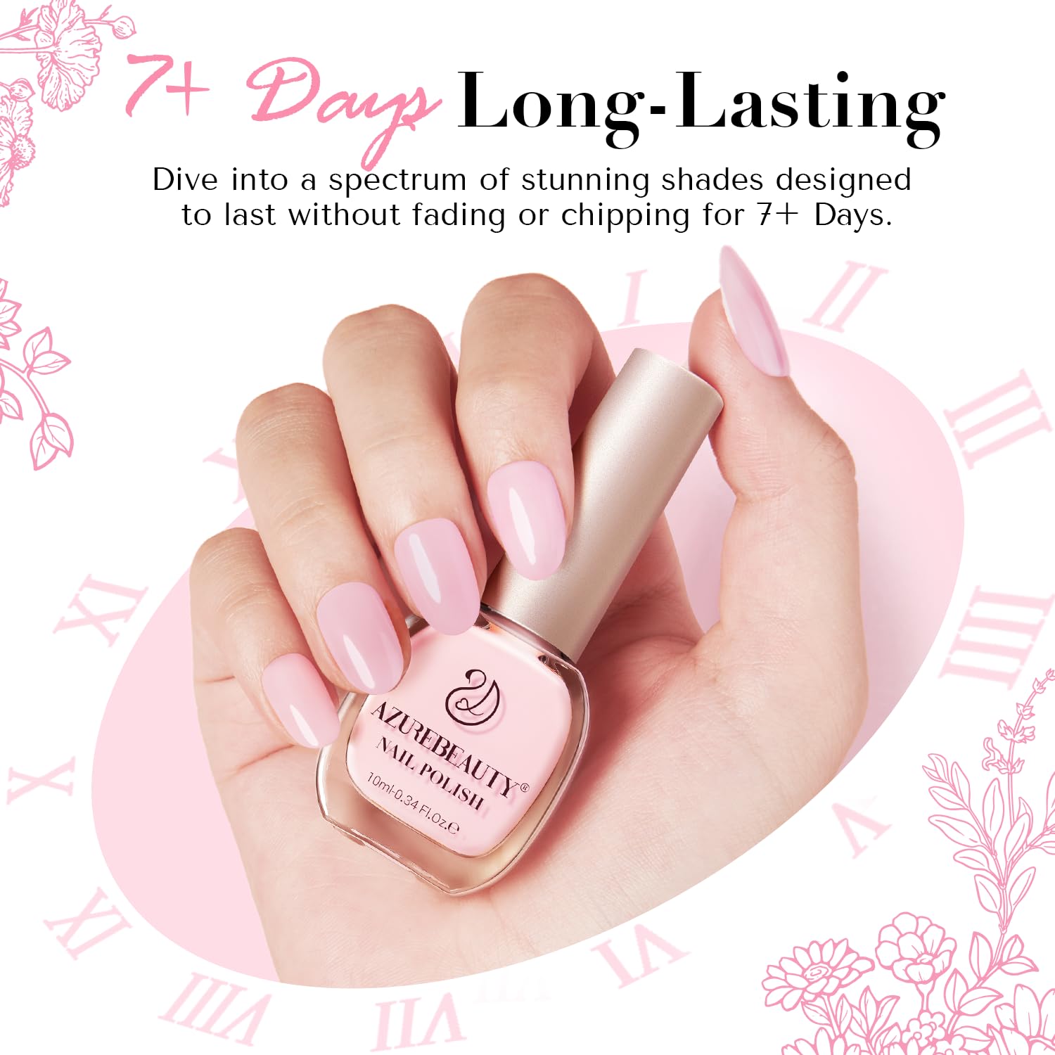 Foto 3 pulgar | Set De Esmaltes De Uñas Azurebeauty Pink Vegan Light/pale 10 Ml X2 - Venta Internacional.