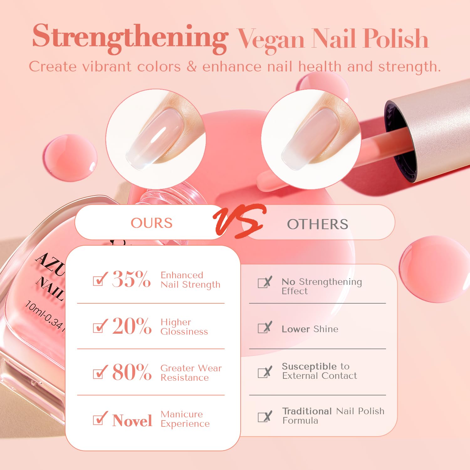 Foto 5 pulgar | Set De Esmaltes De Uñas Azurebeauty Vegan De 4 Colores Con Capa Superior - Venta Internacional.