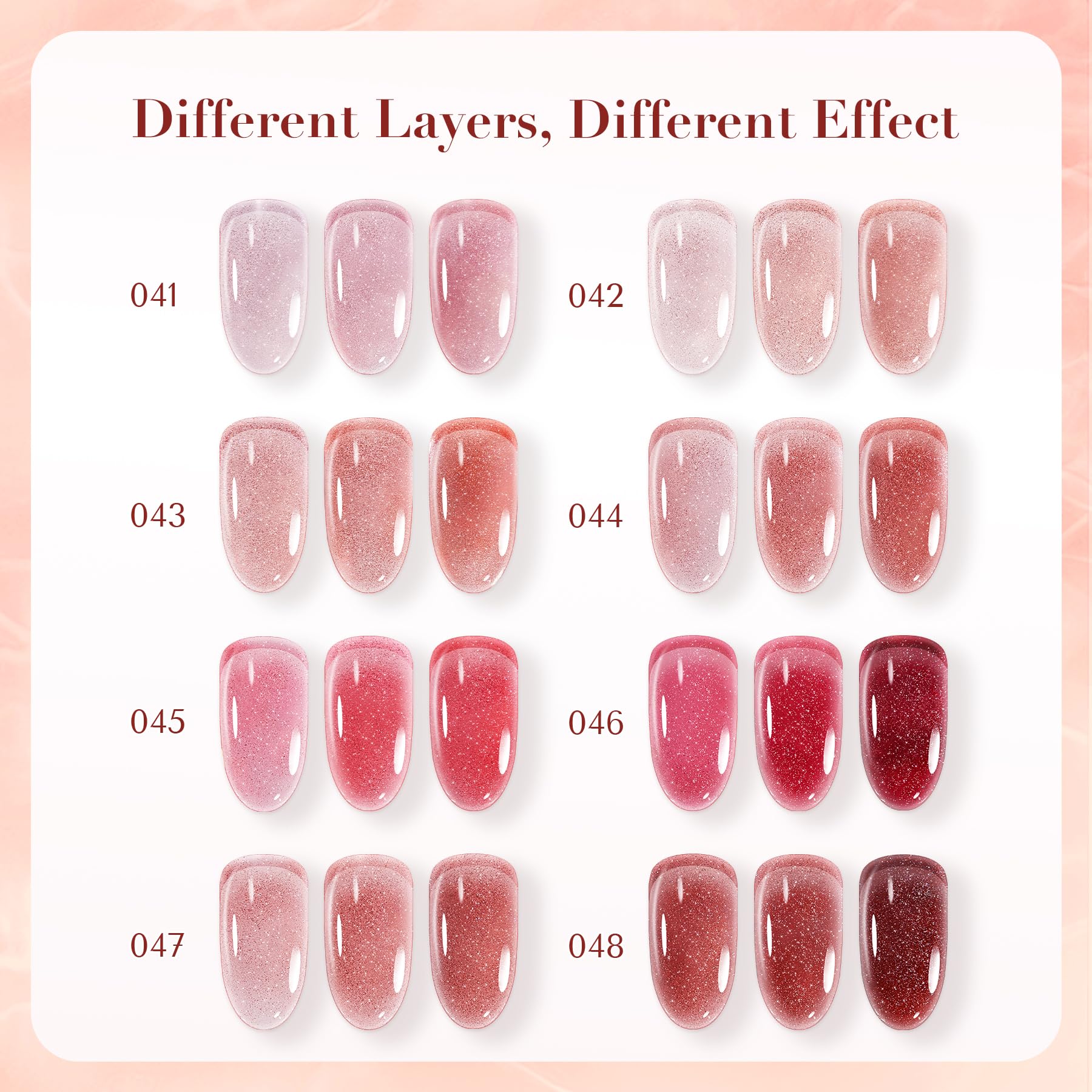Foto 3 pulgar | Set De Esmaltes De Uñas Azurebeauty Vegan 8 Colores Jelly Shimmery - Venta Internacional.